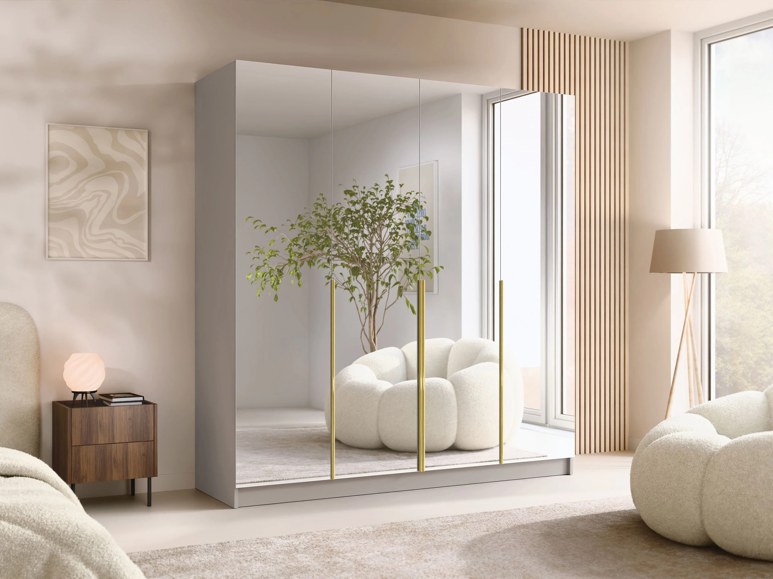 Wardrobe Closico Navor III (Cashmere + Golden)