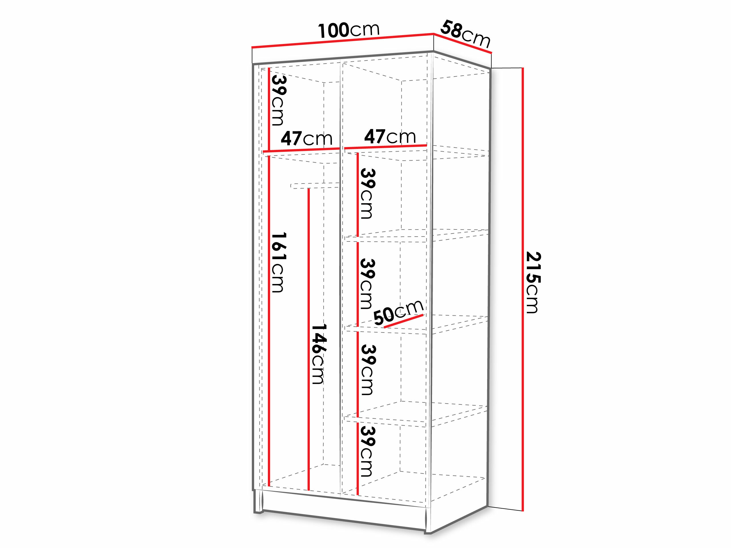 Wardrobe Closico Staton III (White)