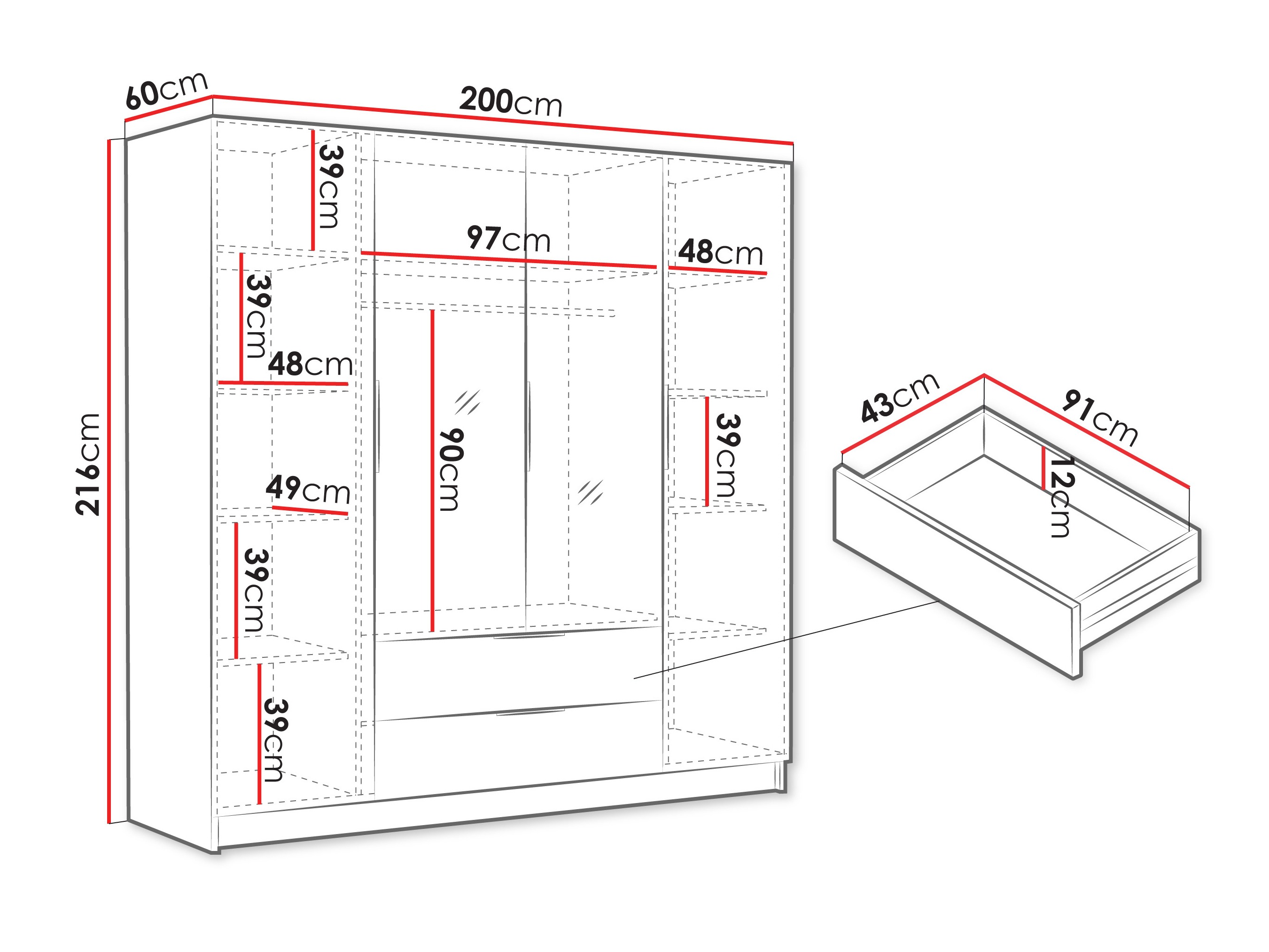 Wardrobe Closico 201 (Cashmere)