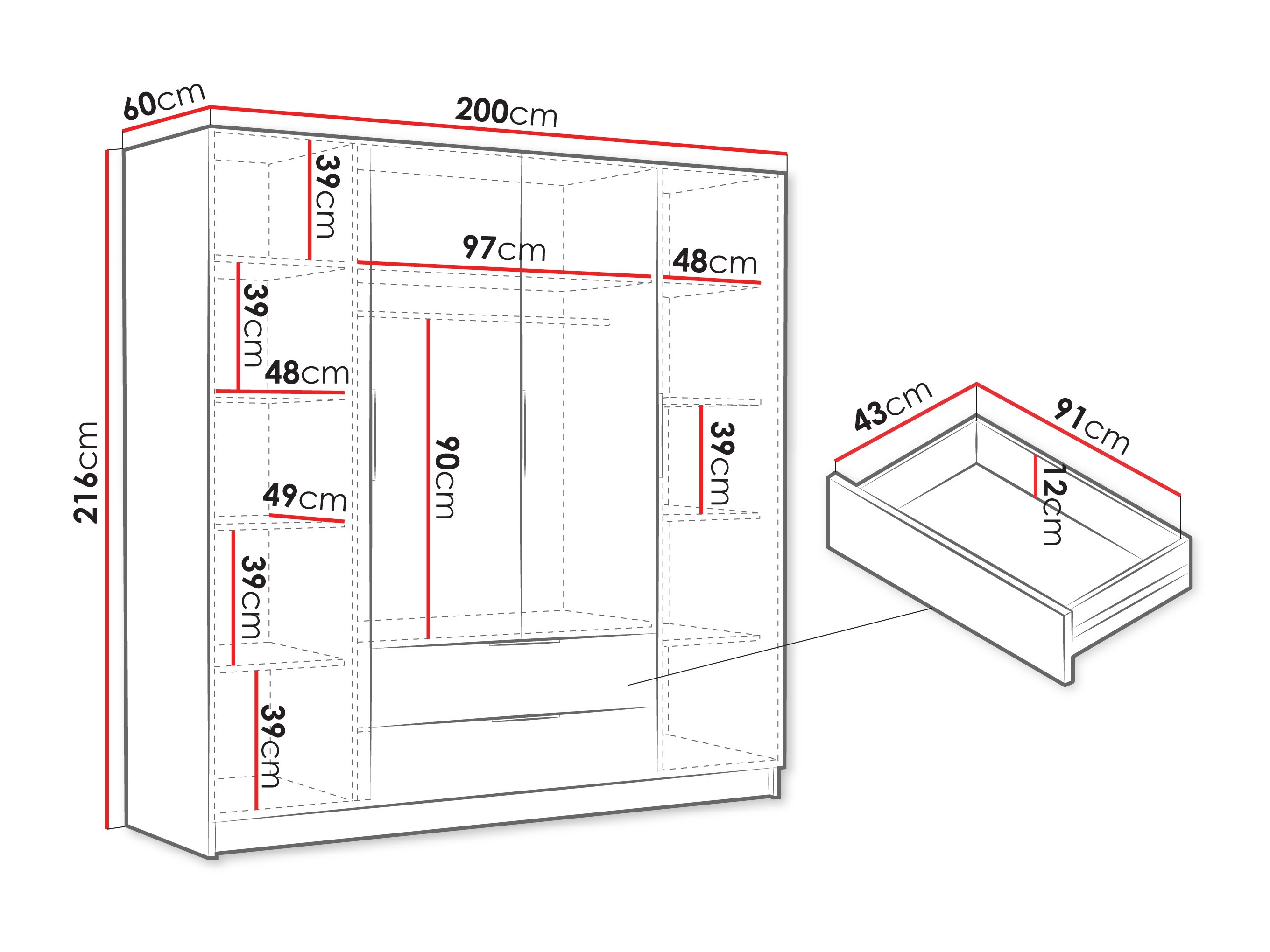 Wardrobe Closico Cadron I (Cashmere)