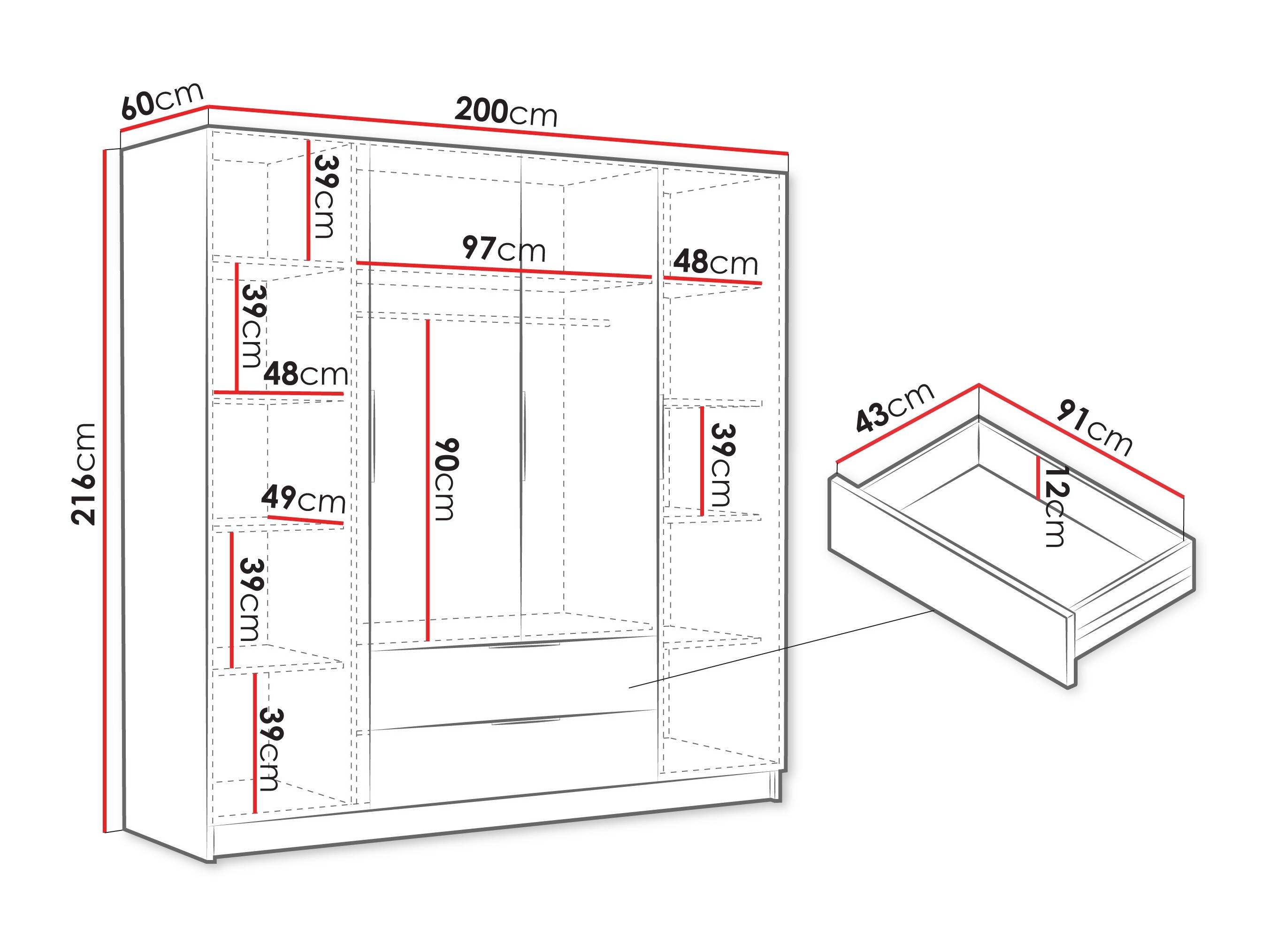 Wardrobe Closico Cadron I (Oak)