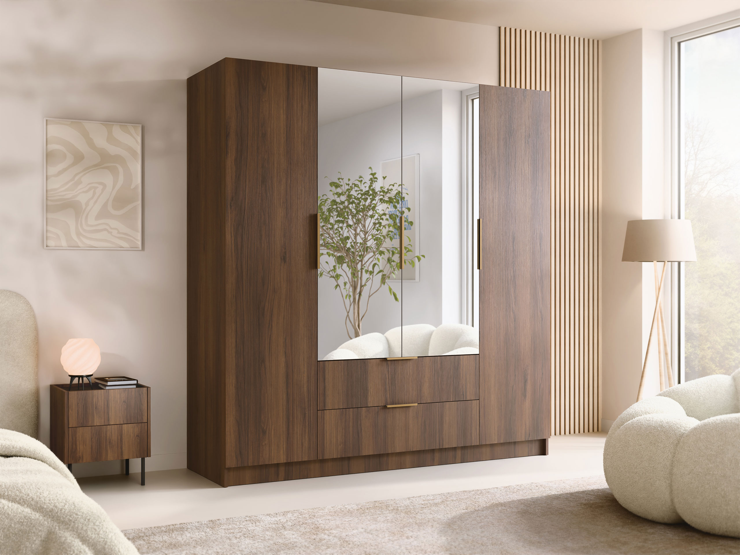 Wardrobe Closico Cadron II (Walnut)