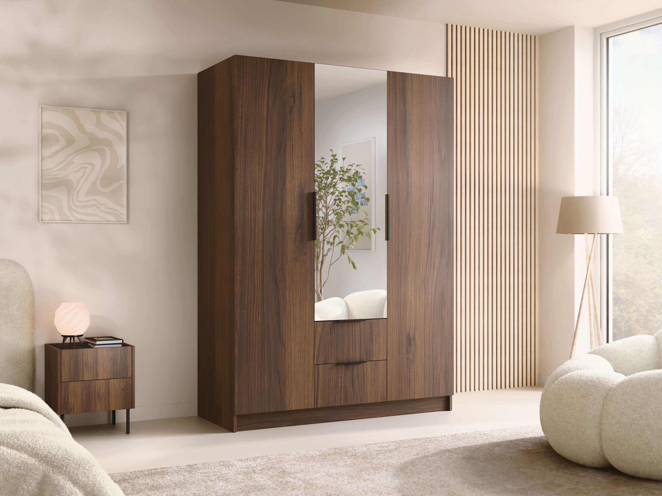 Wardrobe Closico Calvron II (Walnut)