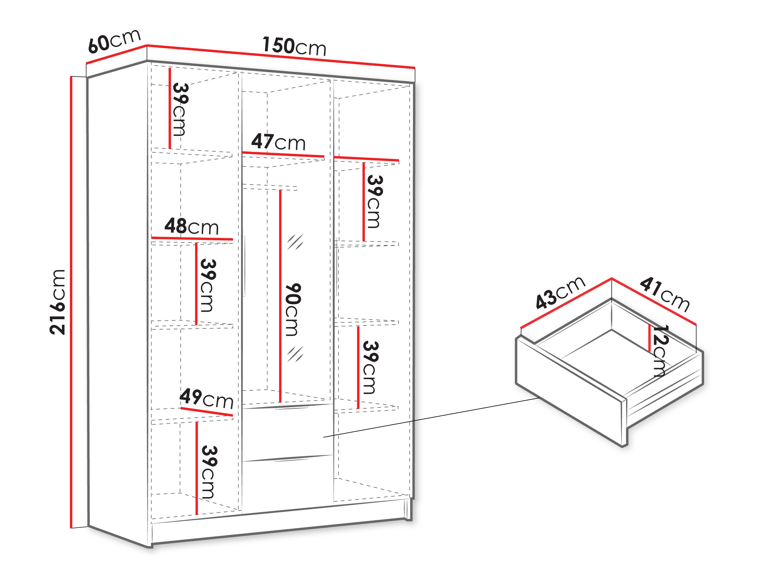 Wardrobe Closico Calvron II (White)