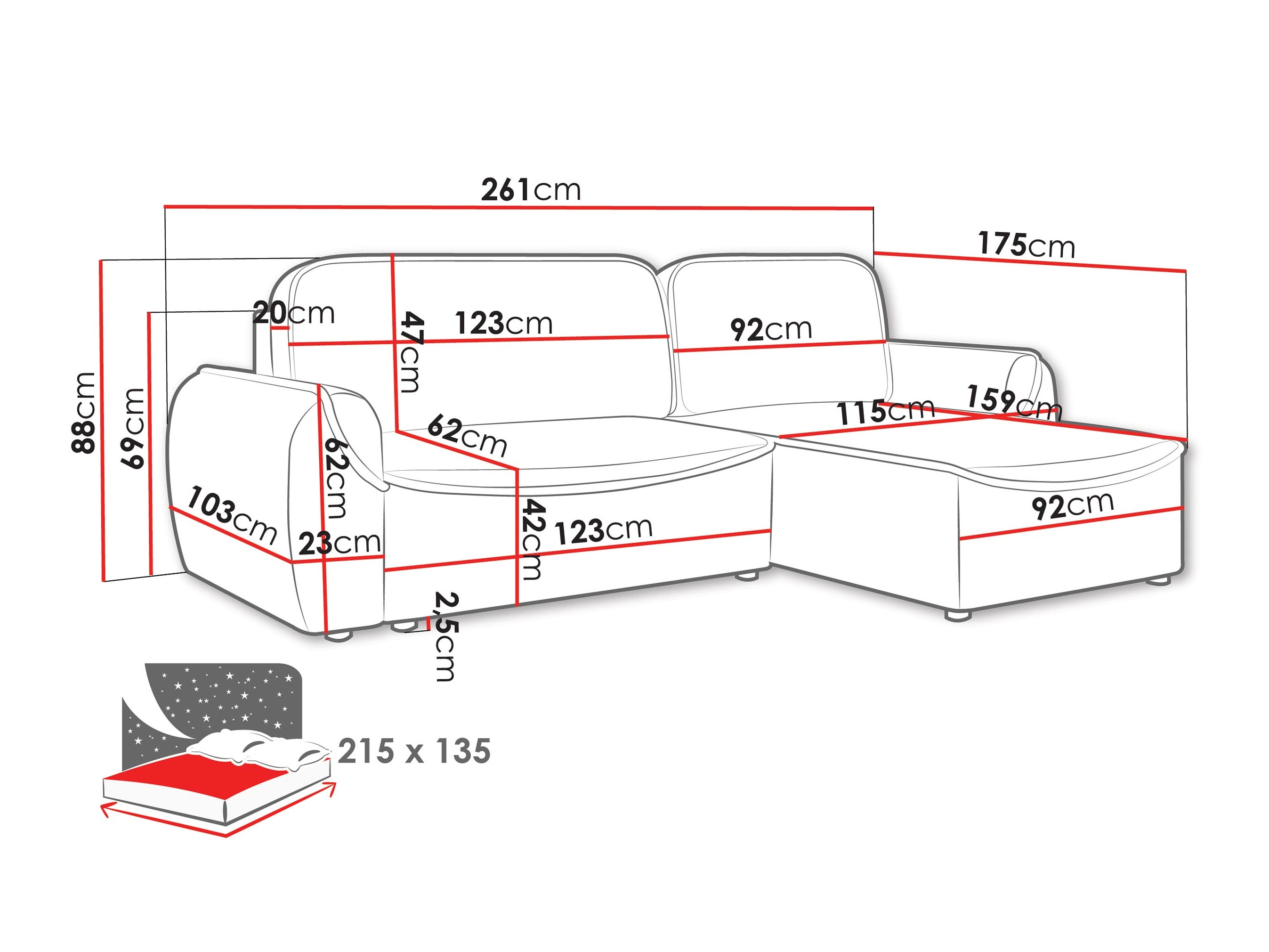 Corner sofa Luces (Cruz 35)