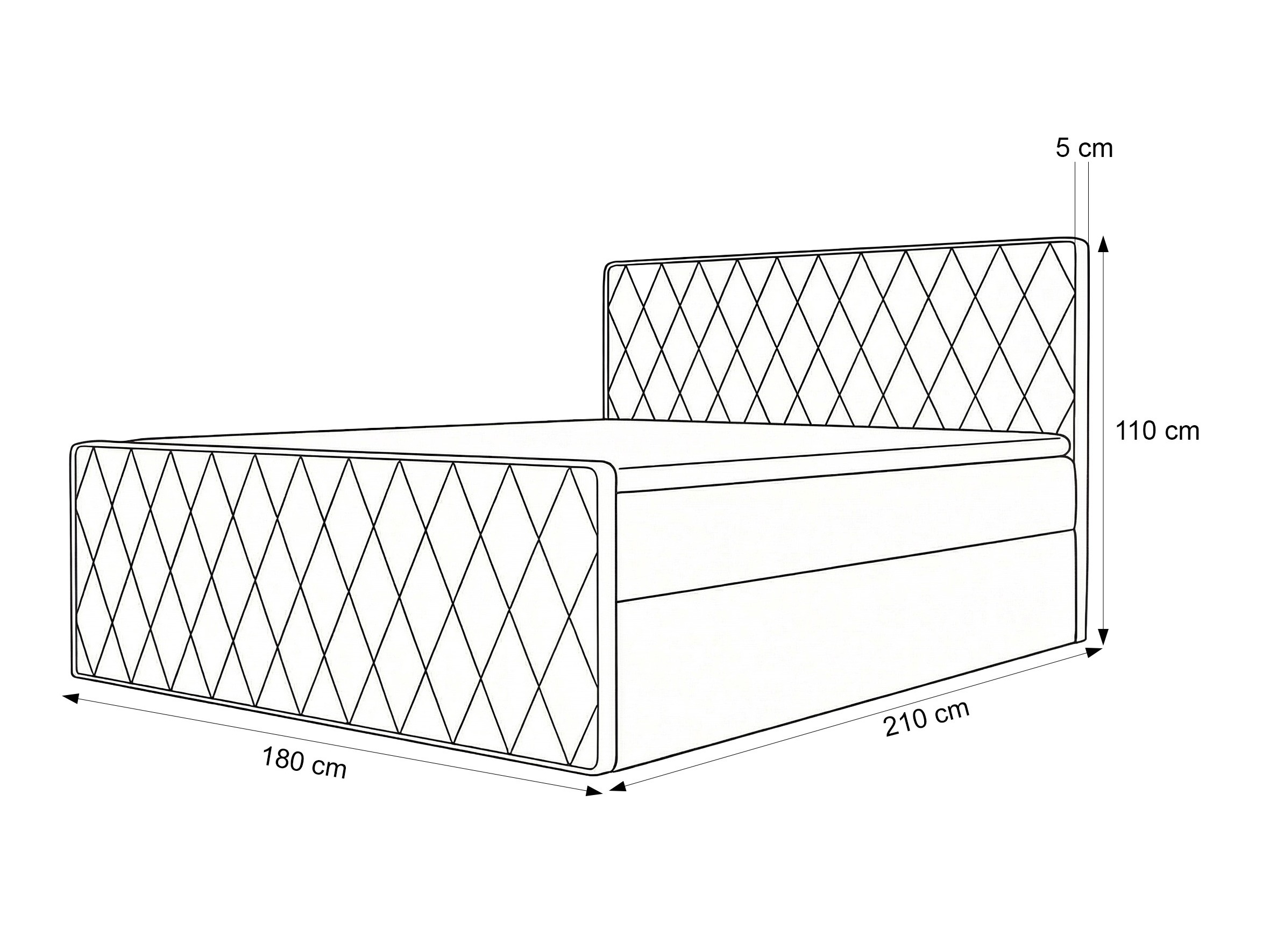 Continental bed Martinez 129 (Magic Velvet 2219)