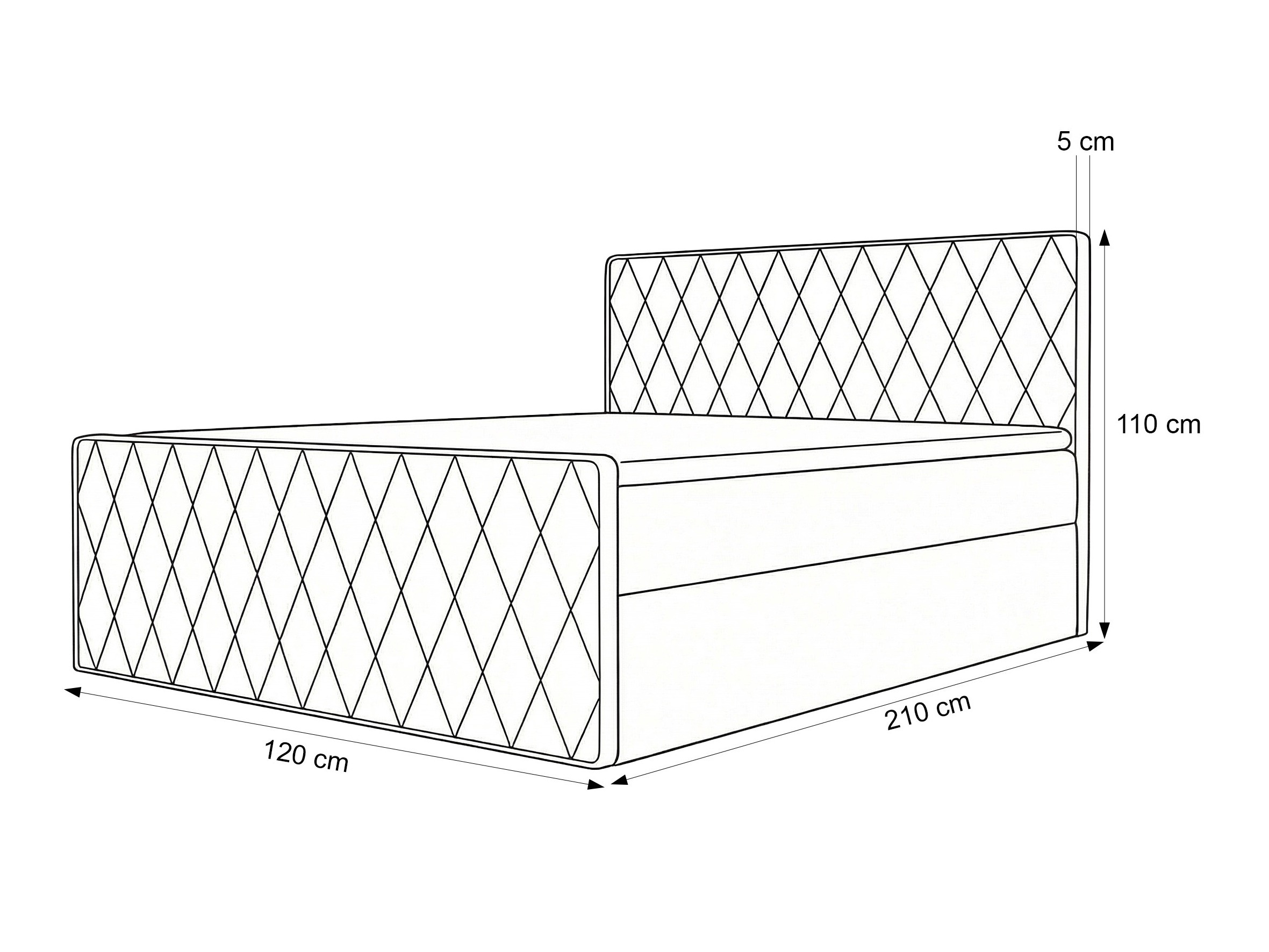 Continental bed Martinez 129 (Magic Velvet 2229)