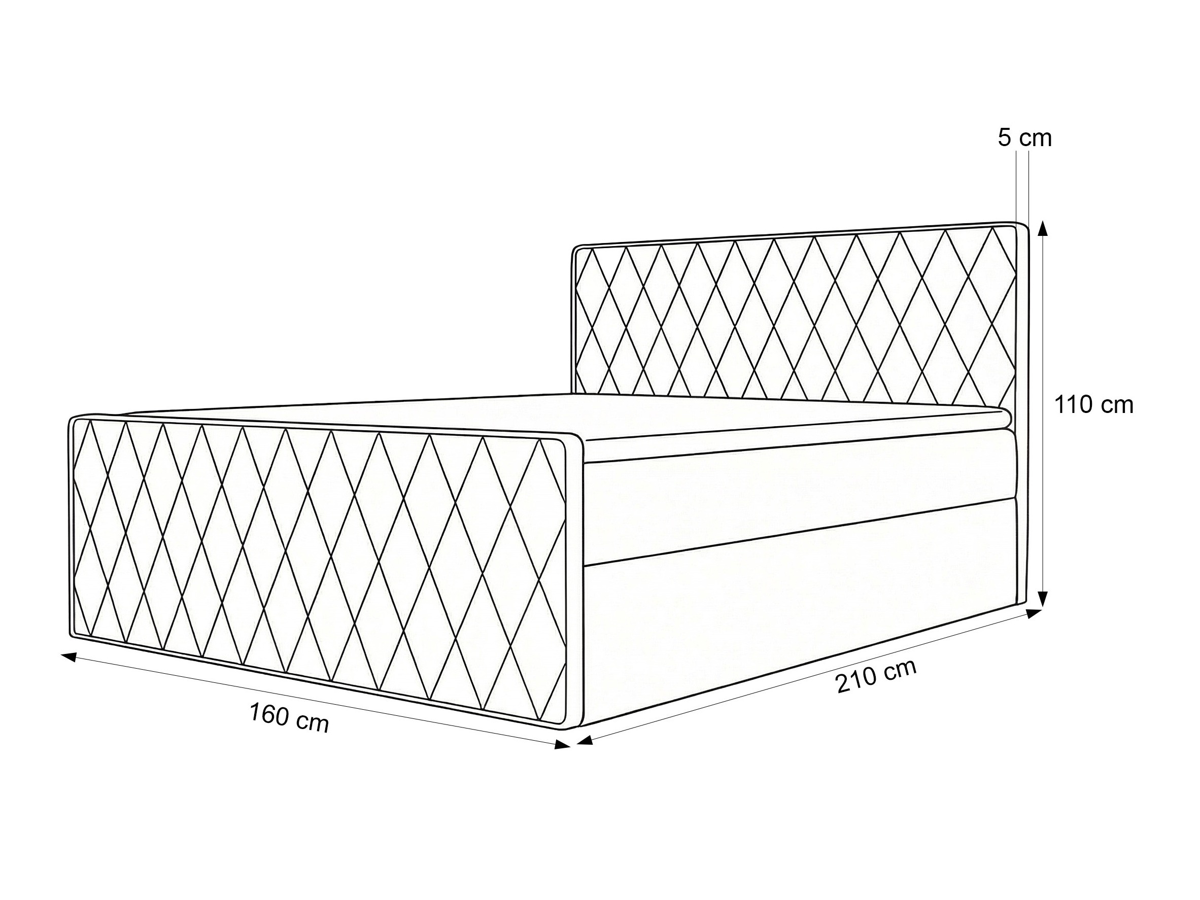 Continental bed Martinez 129 (Magic Velvet 2256)