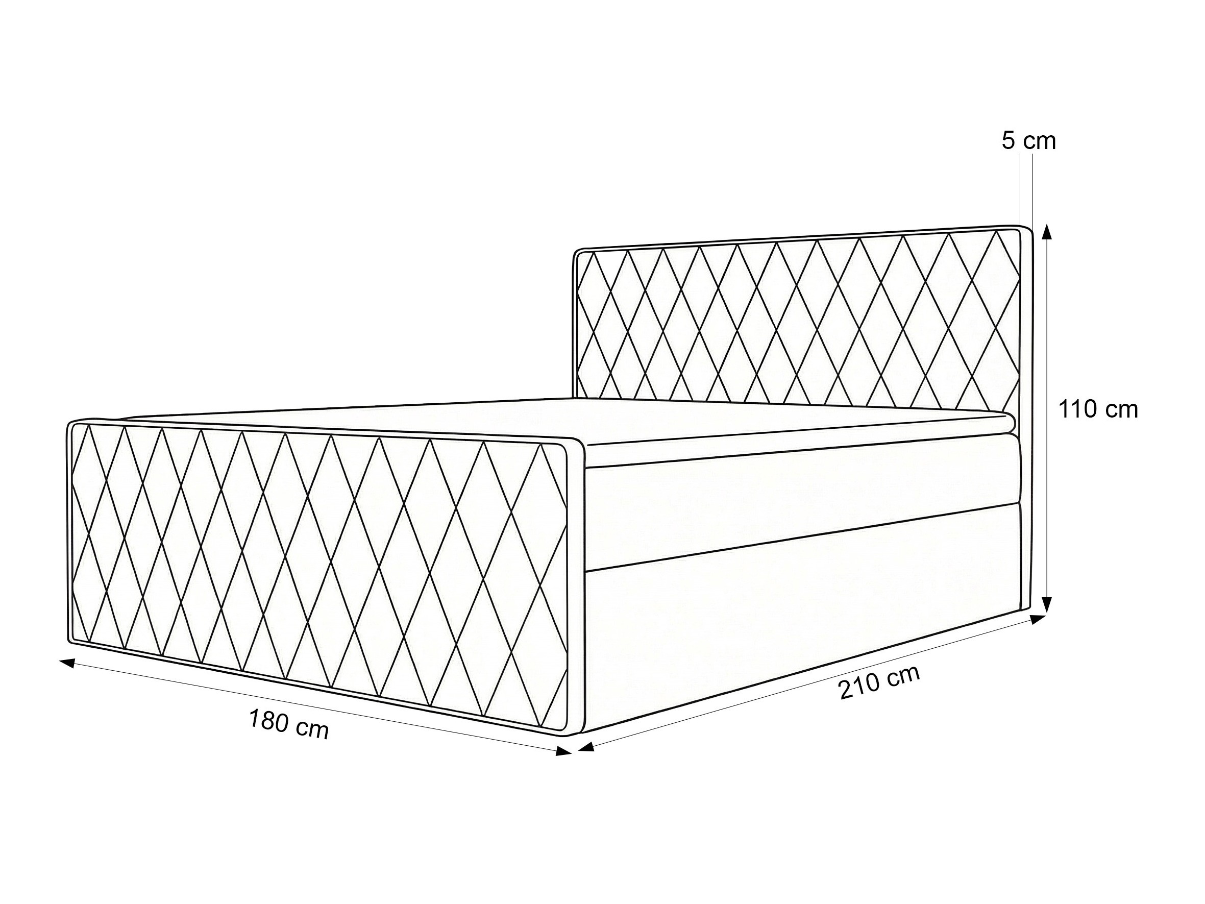 Continental bed Martinez 129 (Magic Velvet 2256)