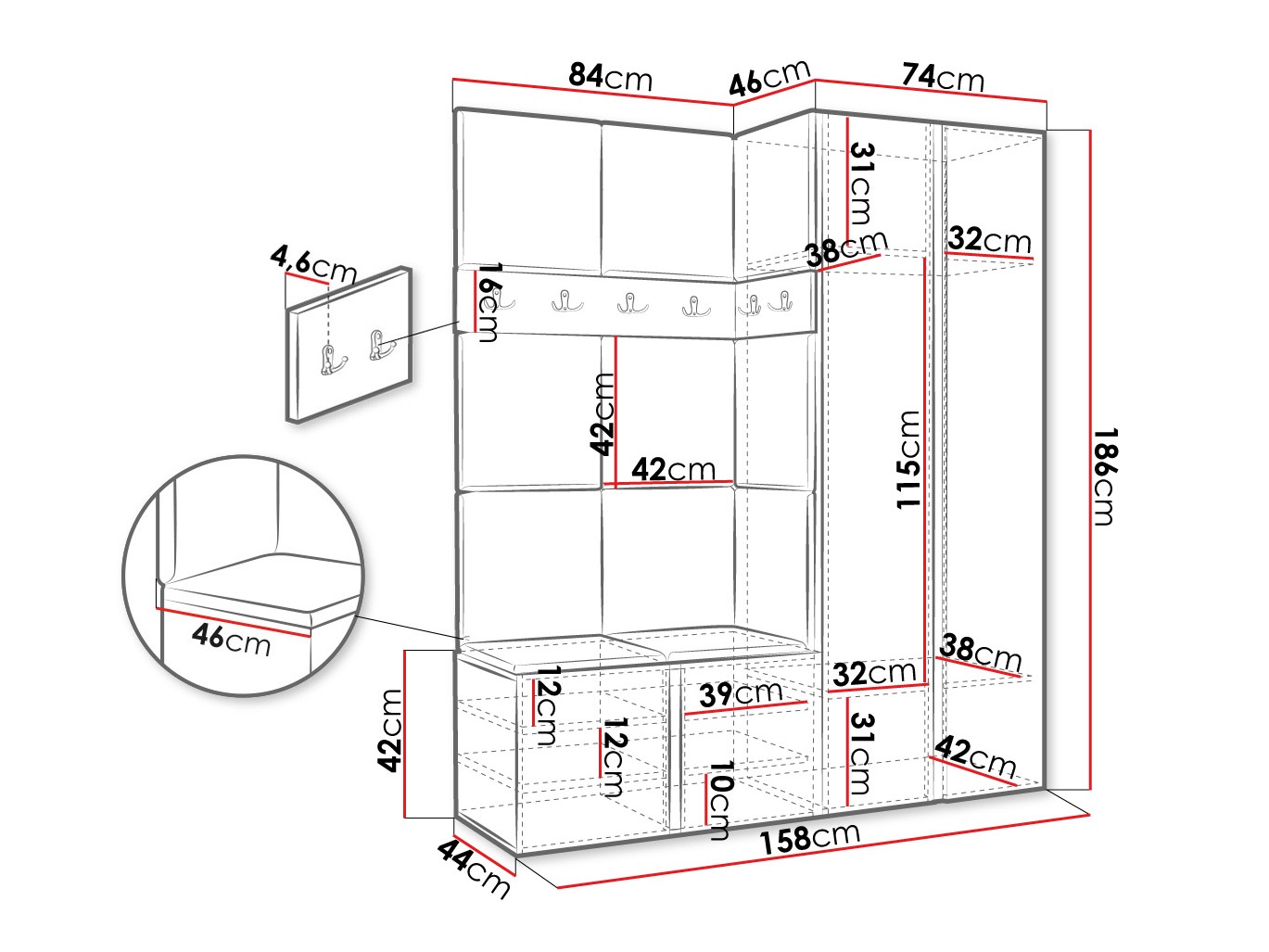 Hallway set Hartford 266 (Cashmere)