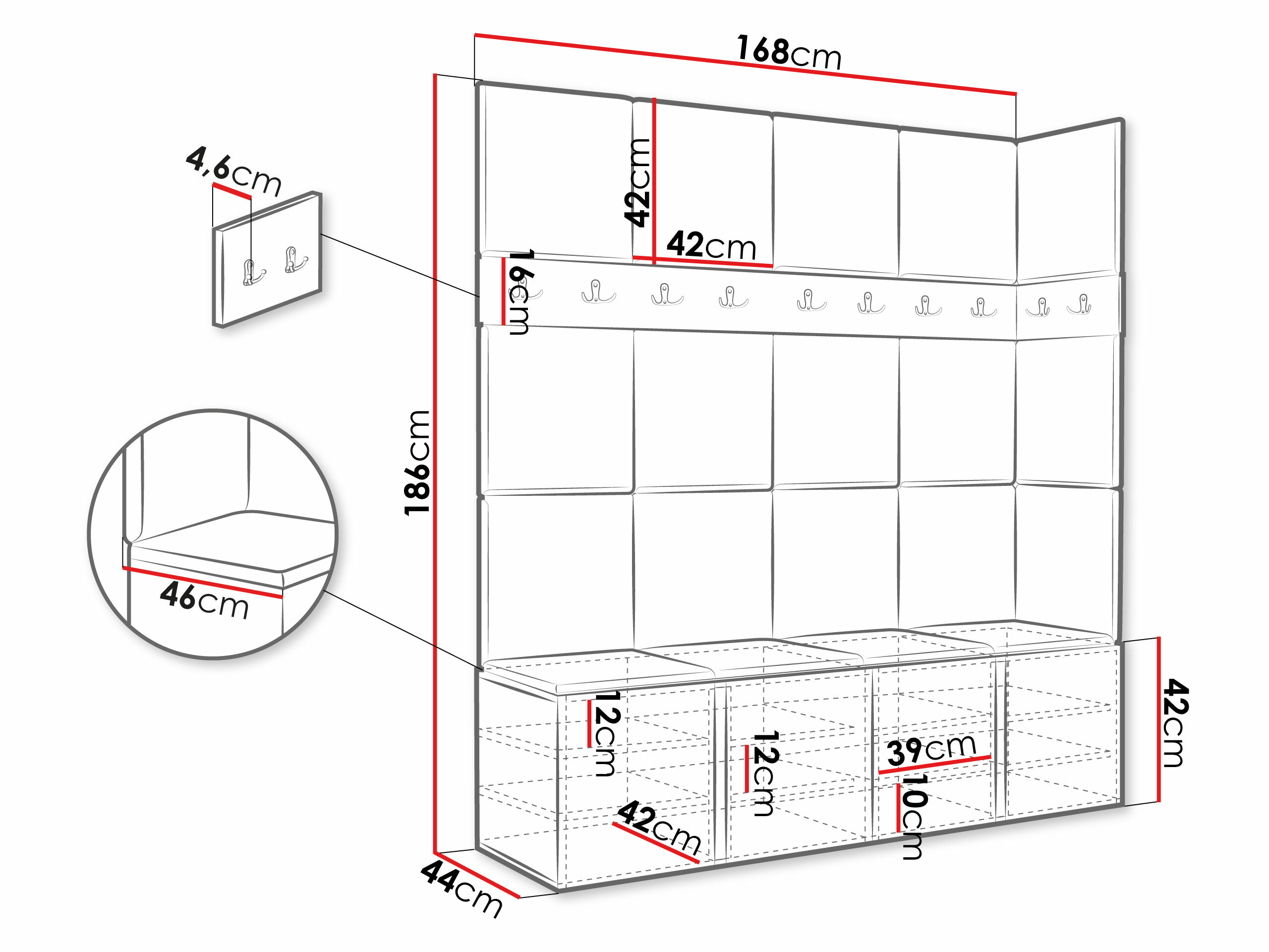 Hallway set Pinis II (White)
