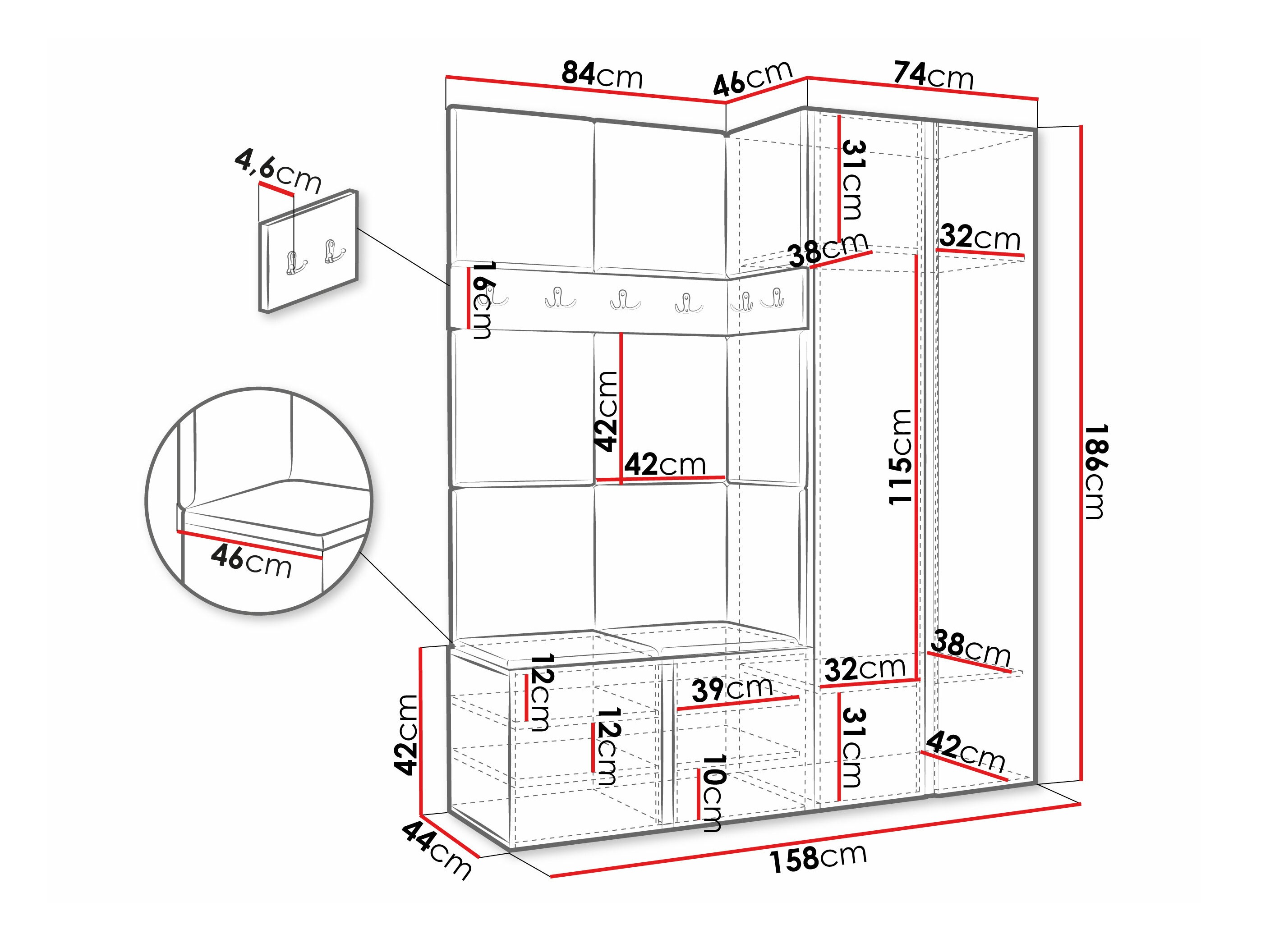 Hallway set Pinis III (Artisan oak)