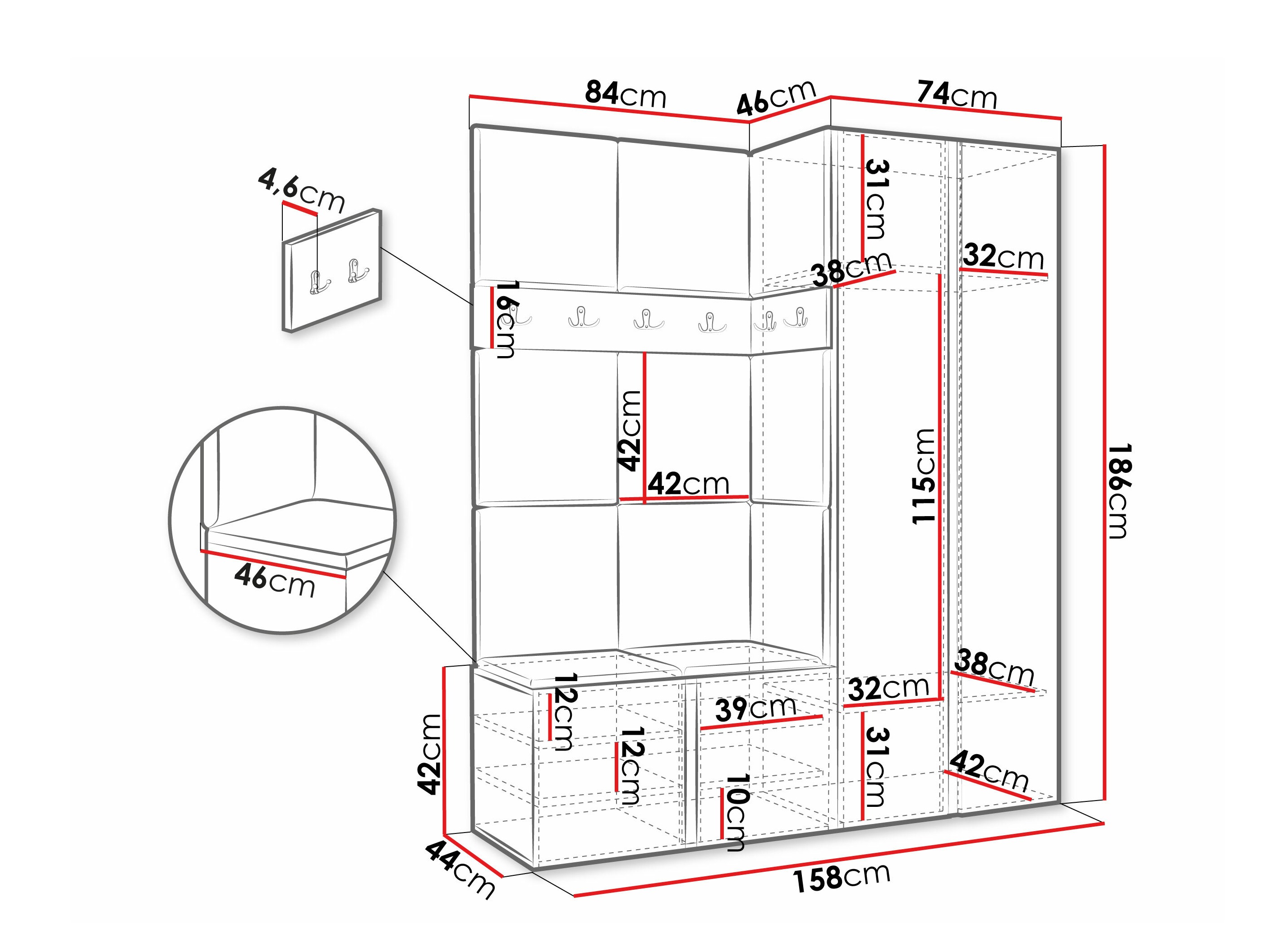 Hallway set Pinis III (Artisan oak)
