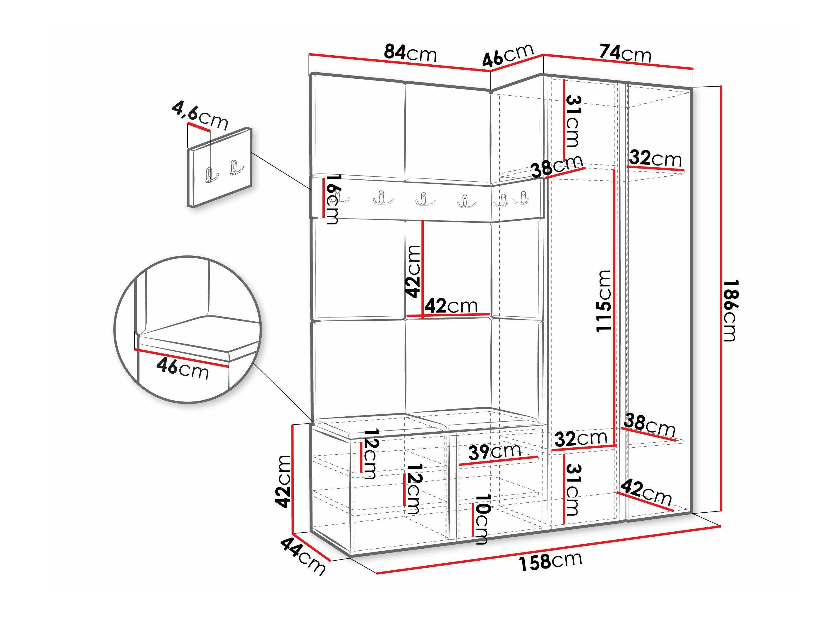Hallway set Pinis III (Artisan oak)