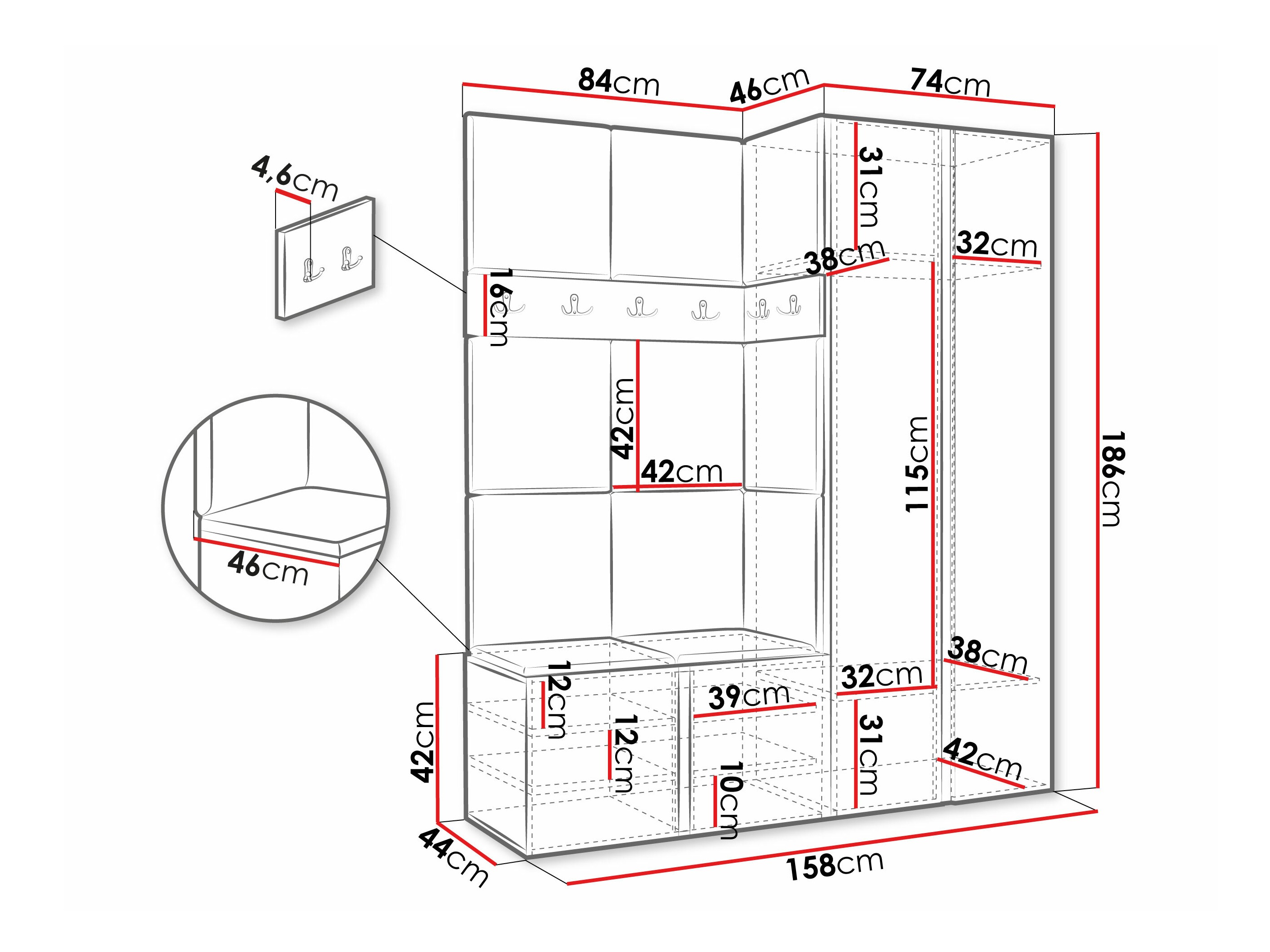 Hallway set Pinis III (Graphite)