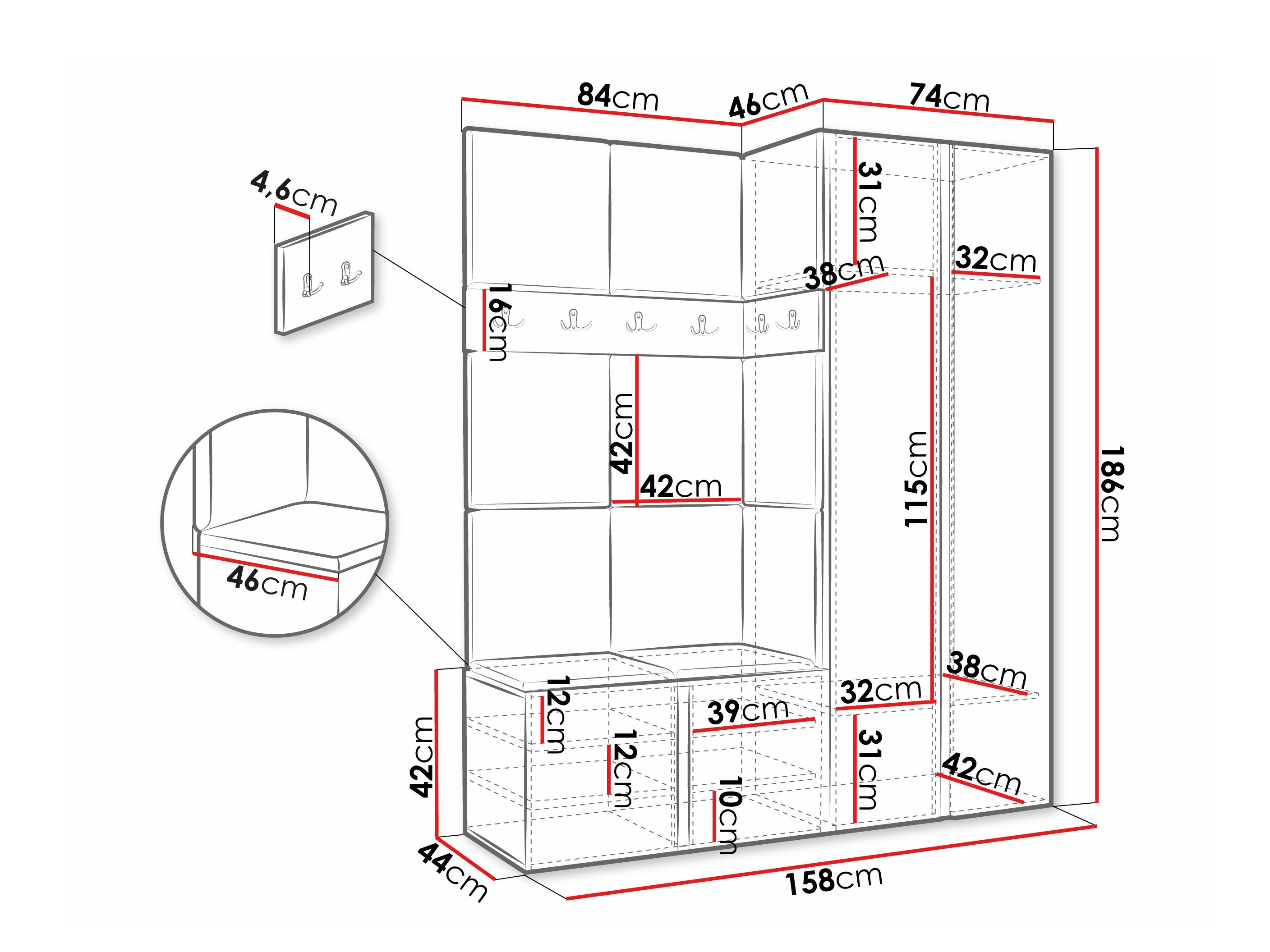 Hallway set Pinis III (Graphite)