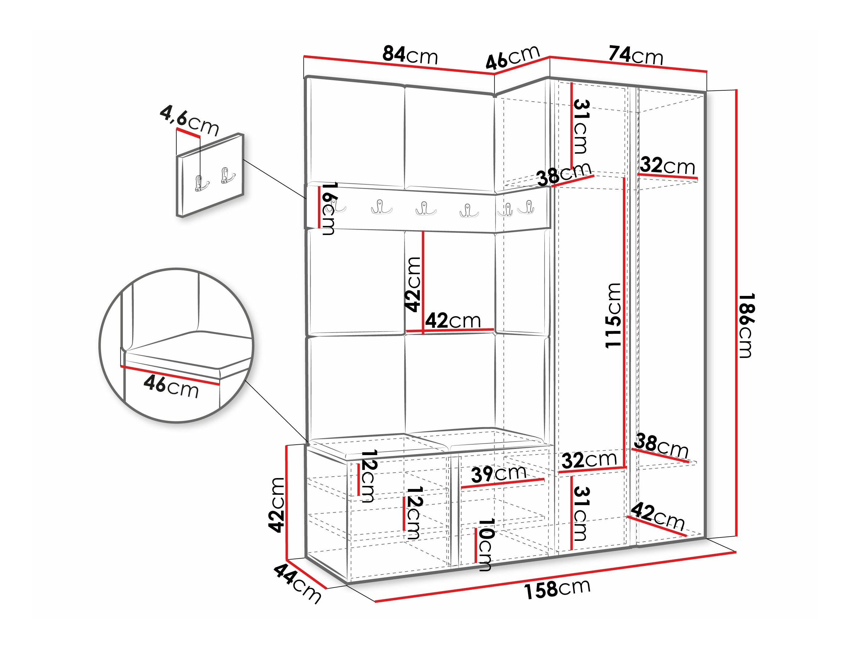 Hallway set Pinis III (Graphite)