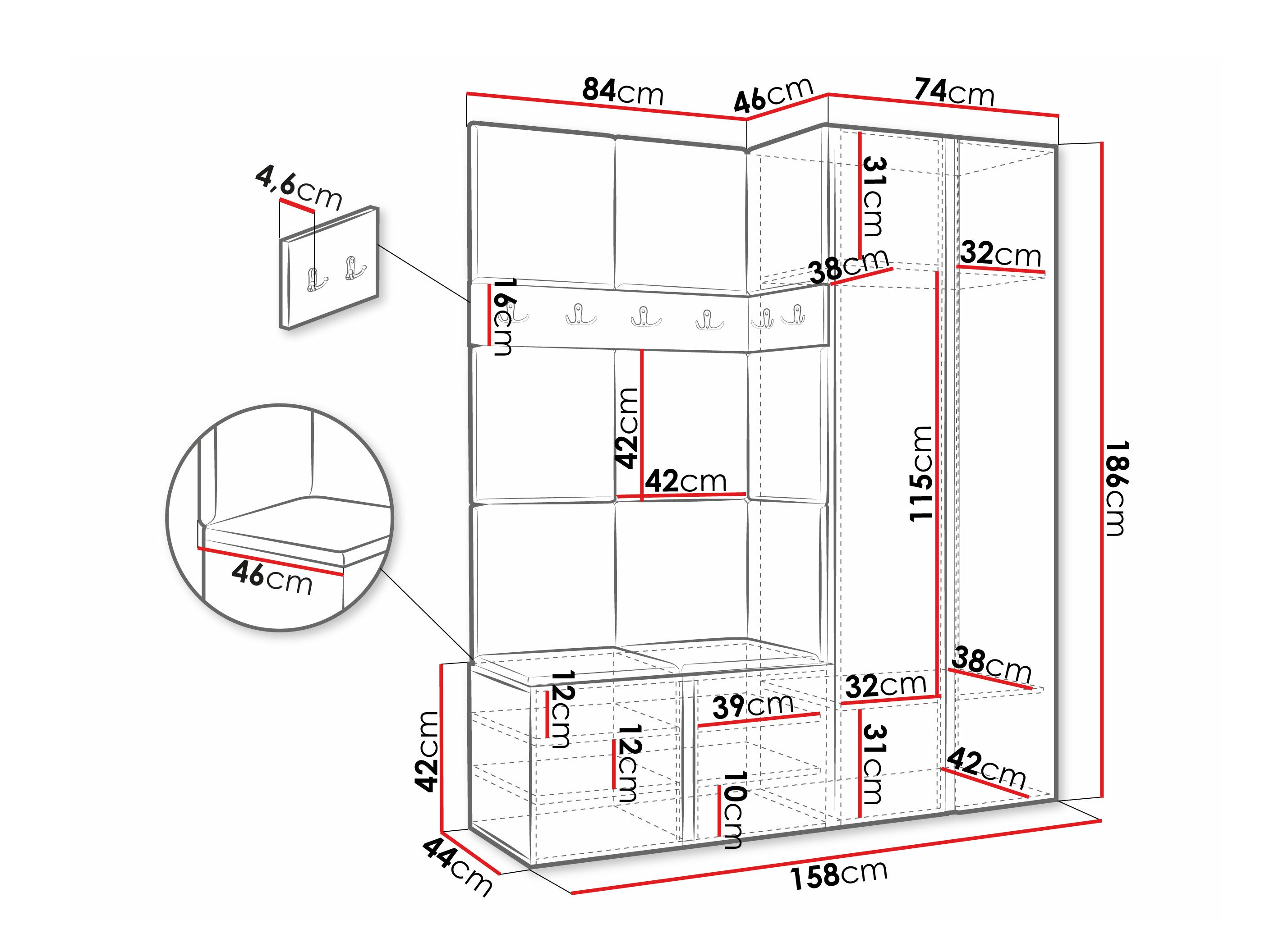 Hallway set Pinis III (Graphite)
