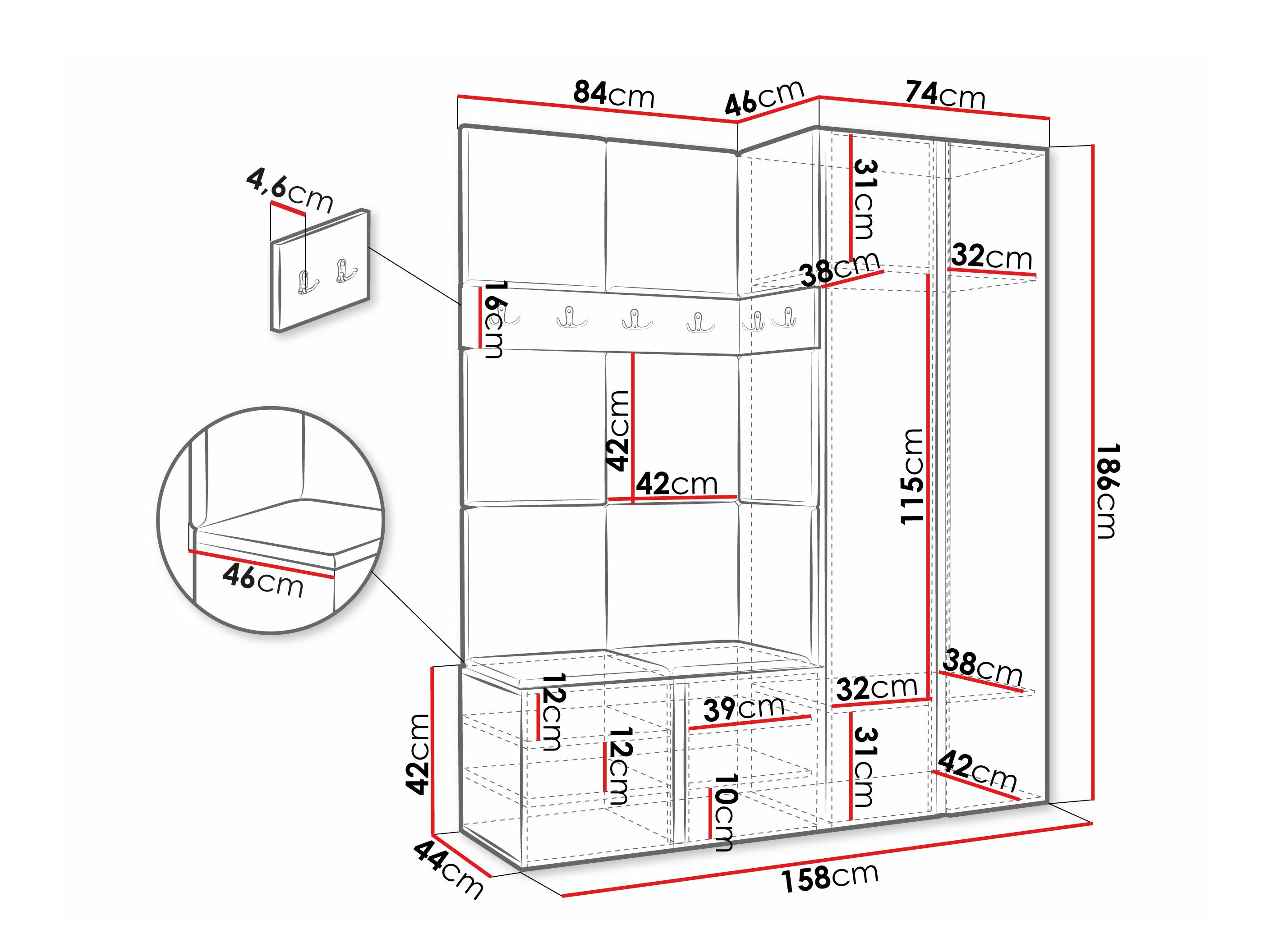 Hallway set Pinis III (White)