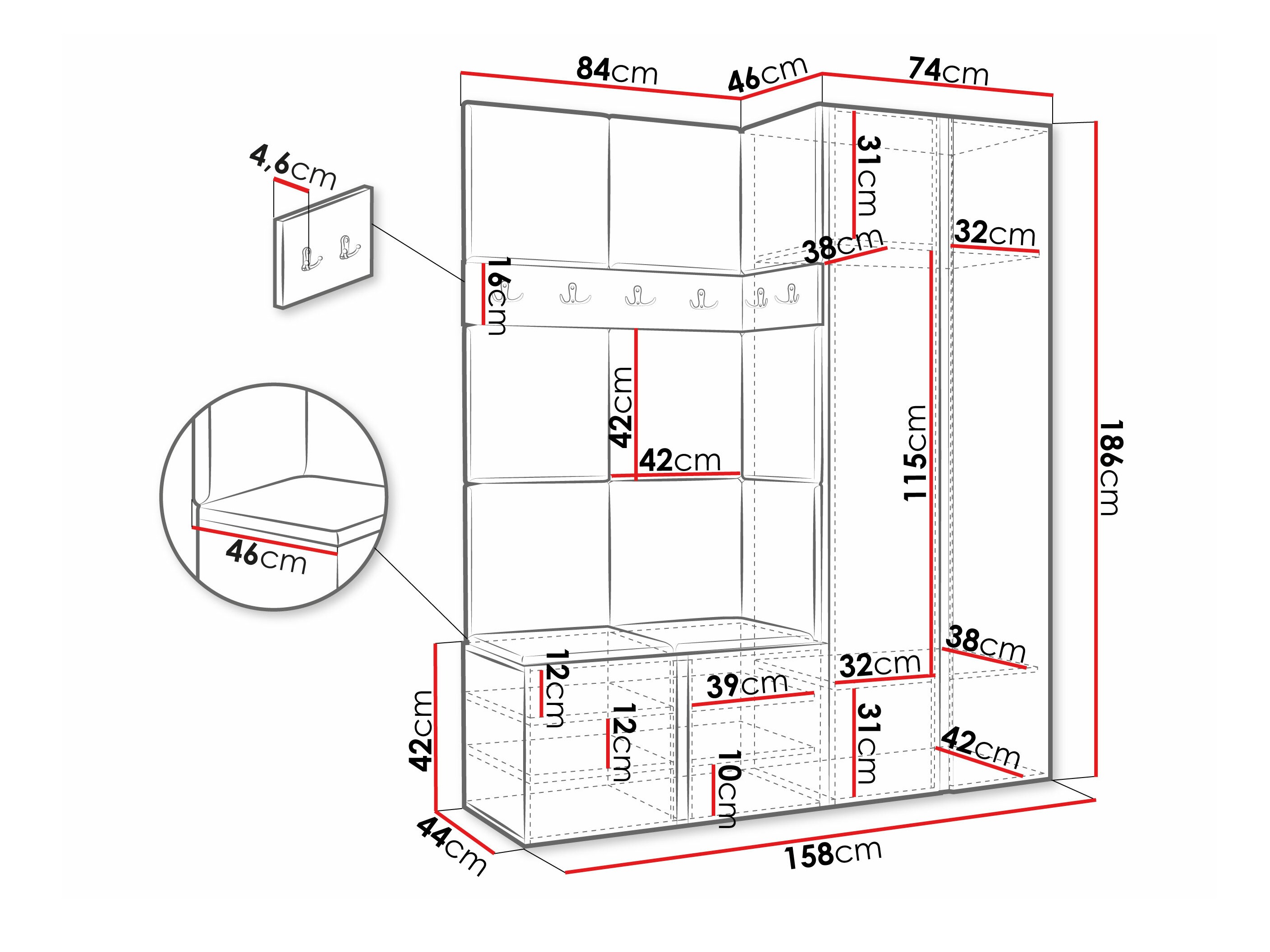 Hallway set Pinis III (White)