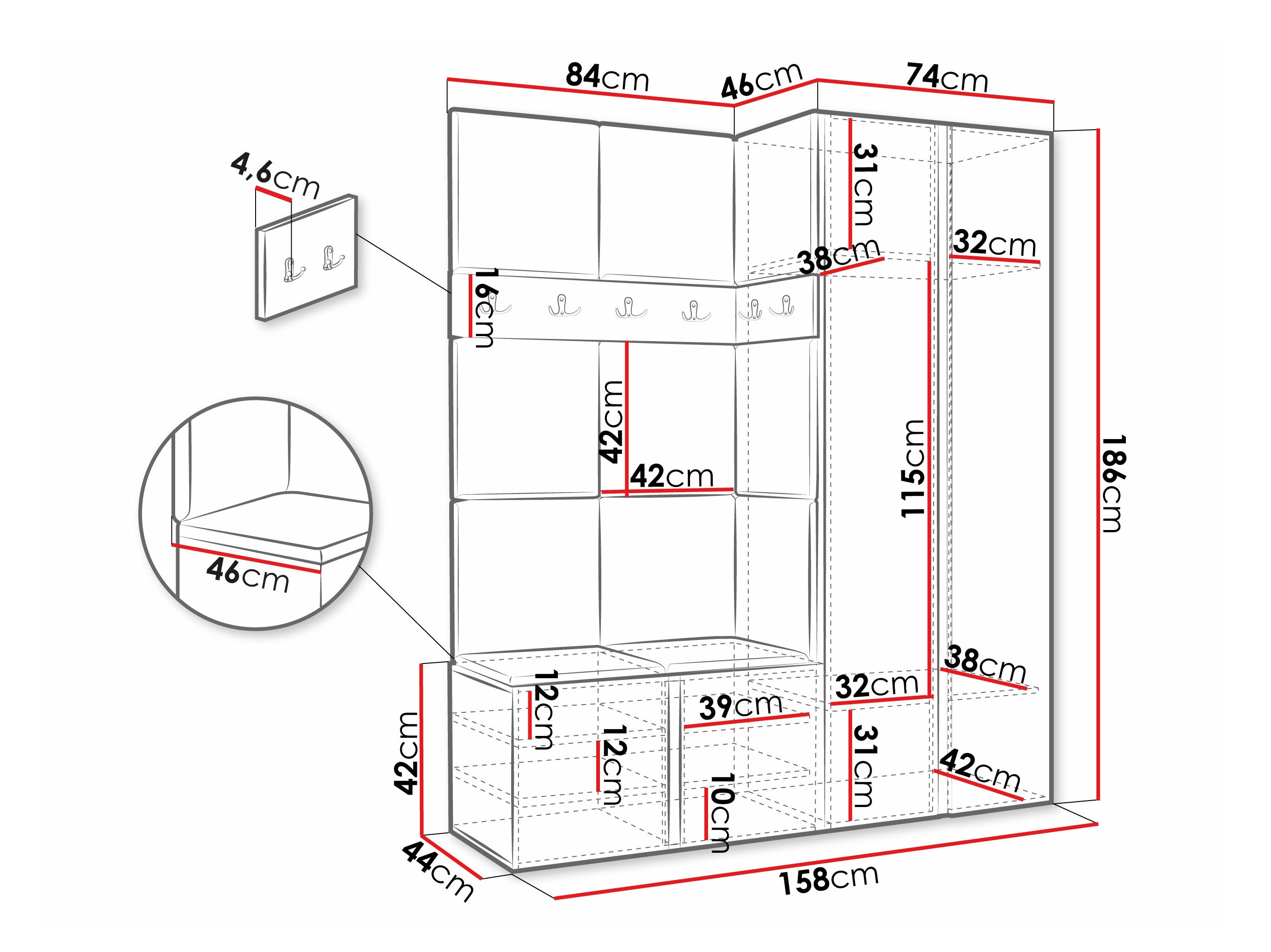 Hallway set Pinis III (White)