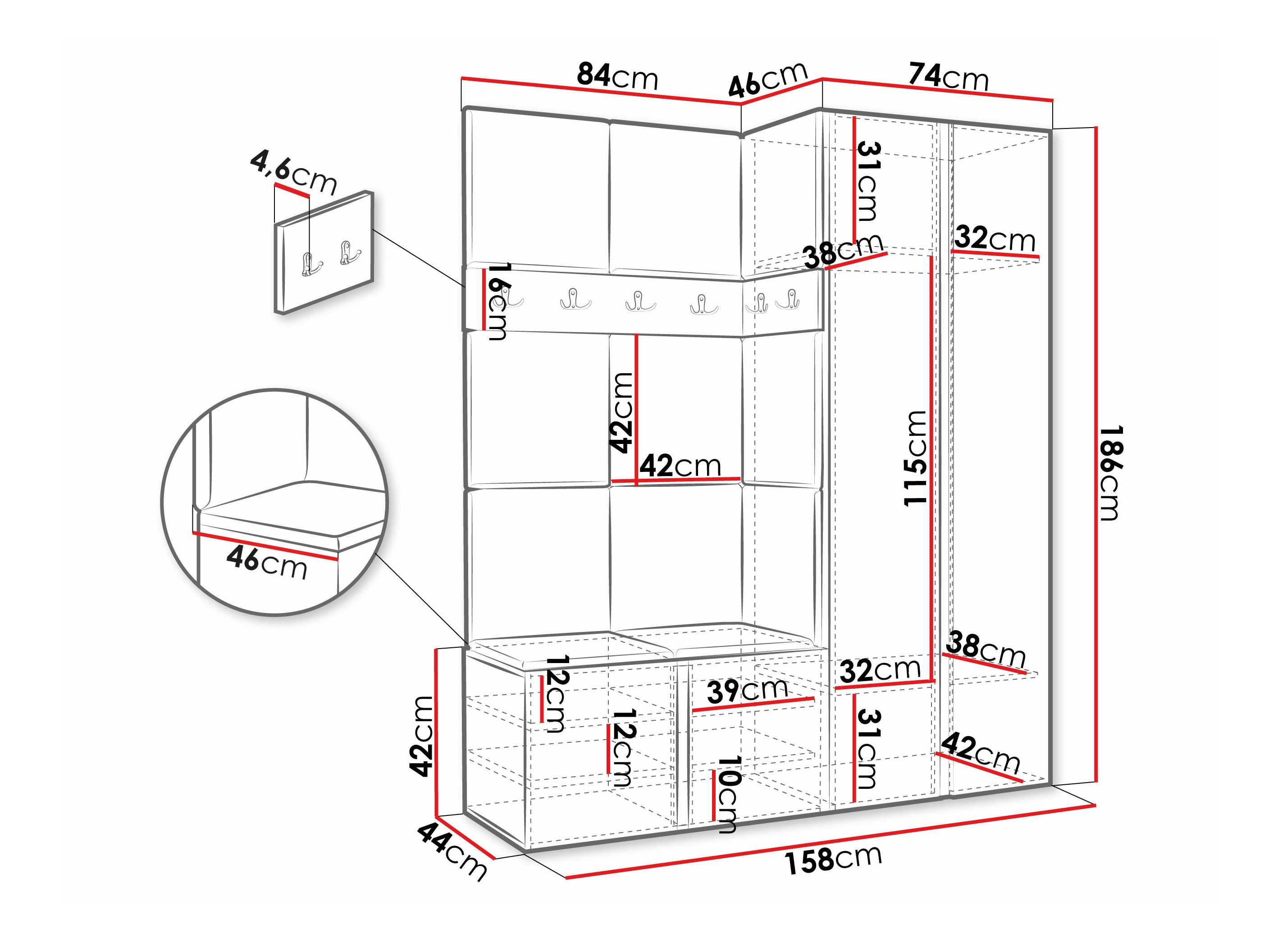 Hallway set Pinis III (White)