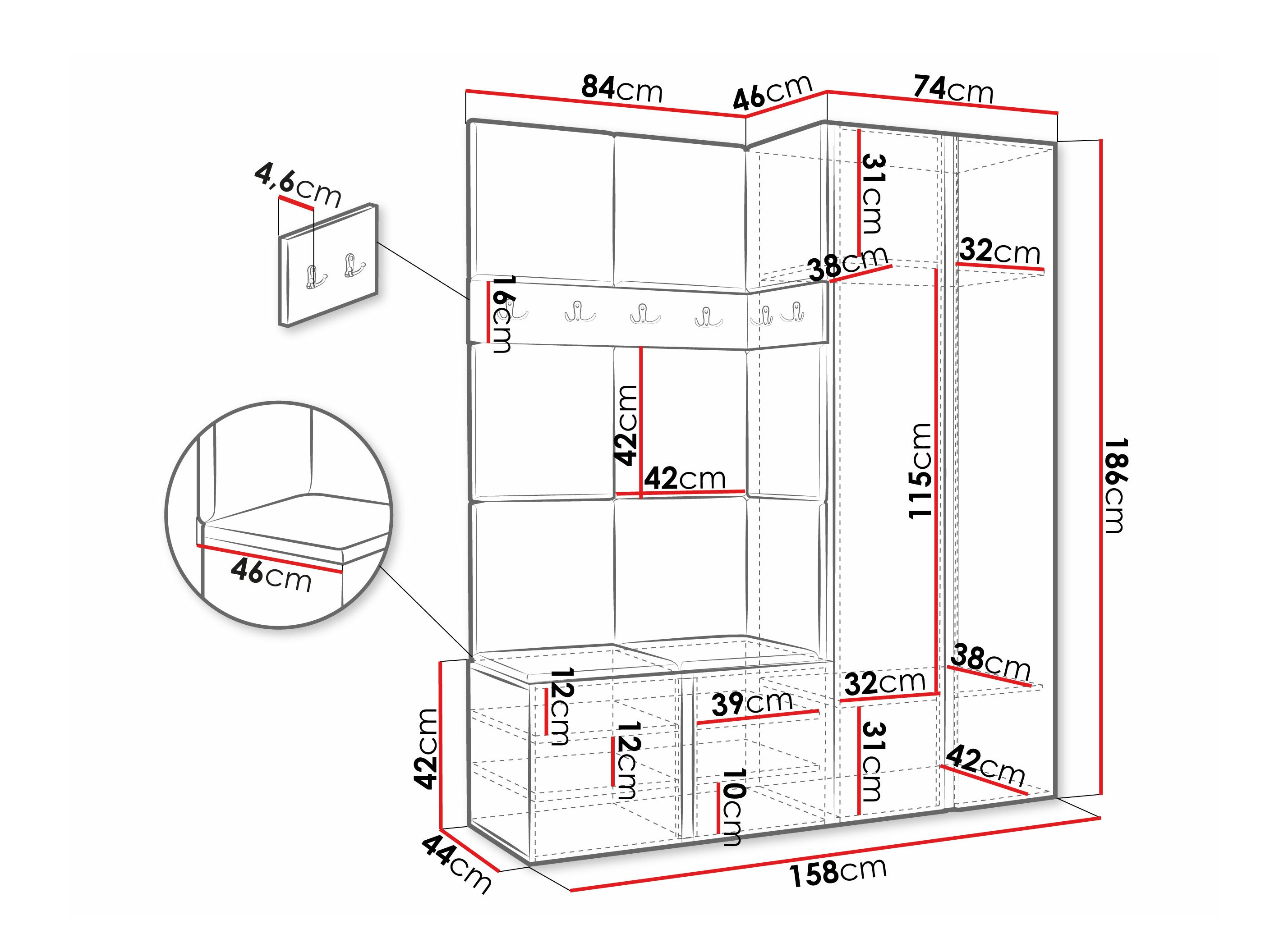 Hallway set Pinis III (White)