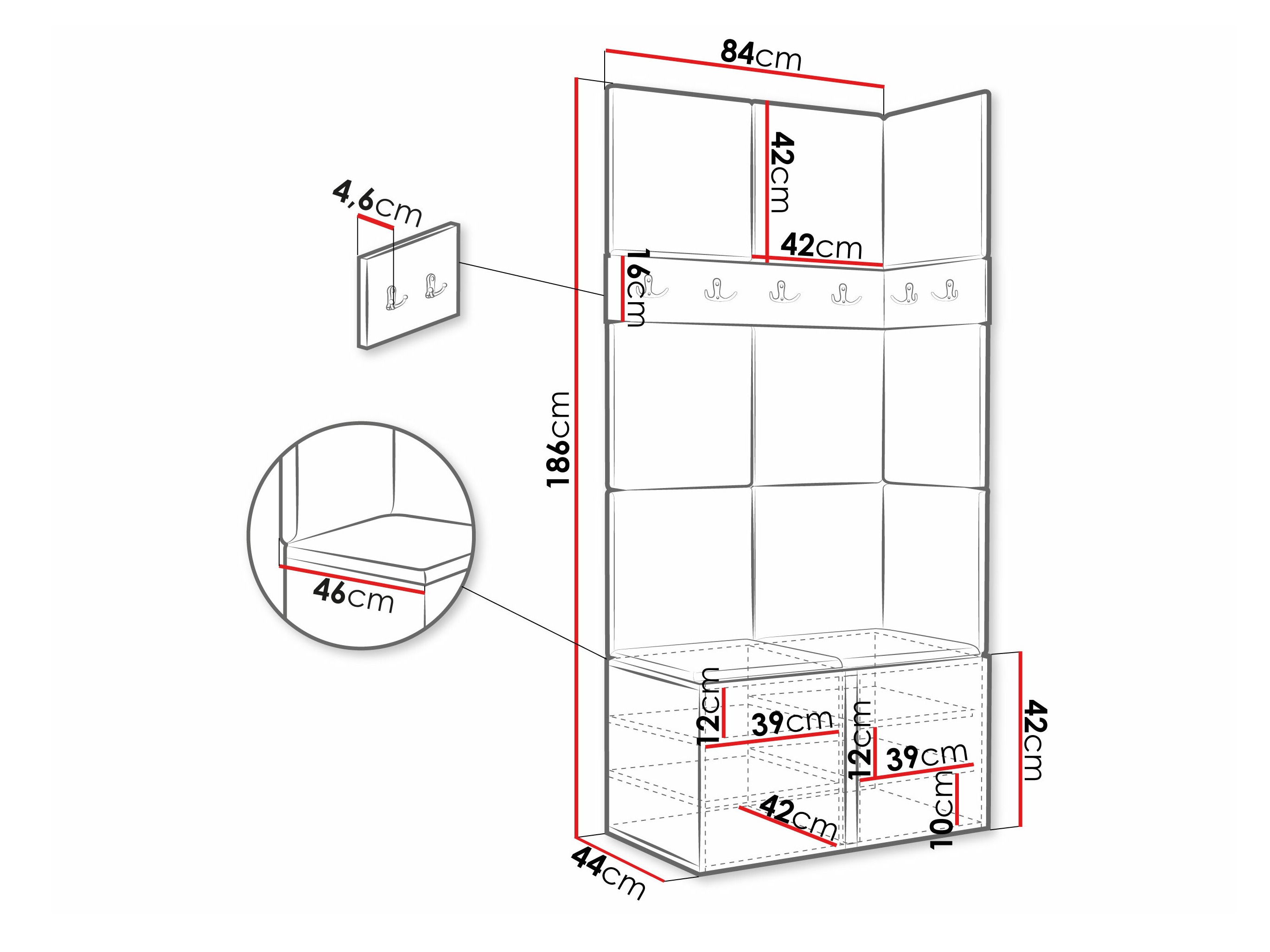 Hallway set Pinis I (Graphite)