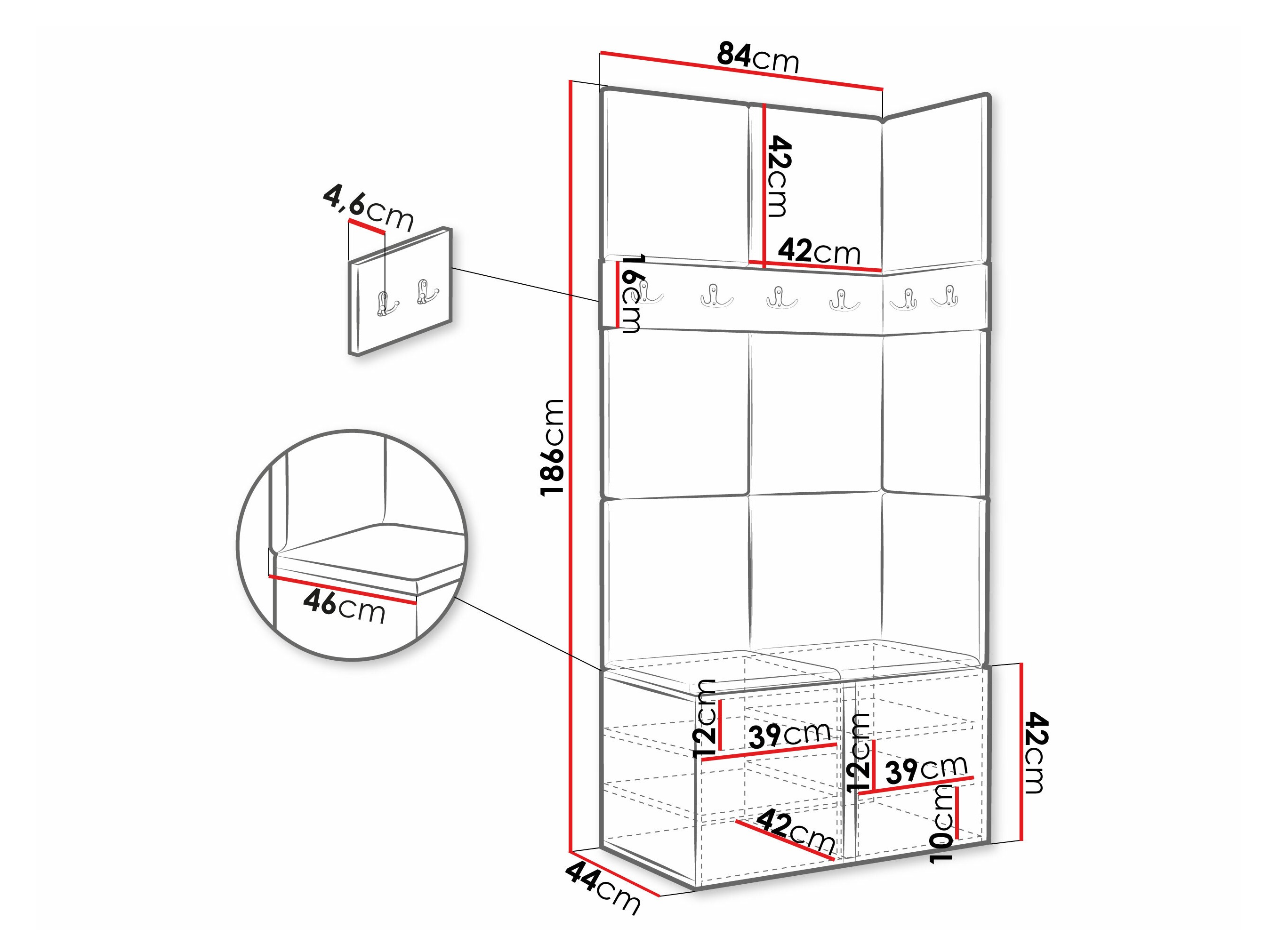 Hallway set Pinis I (Graphite)