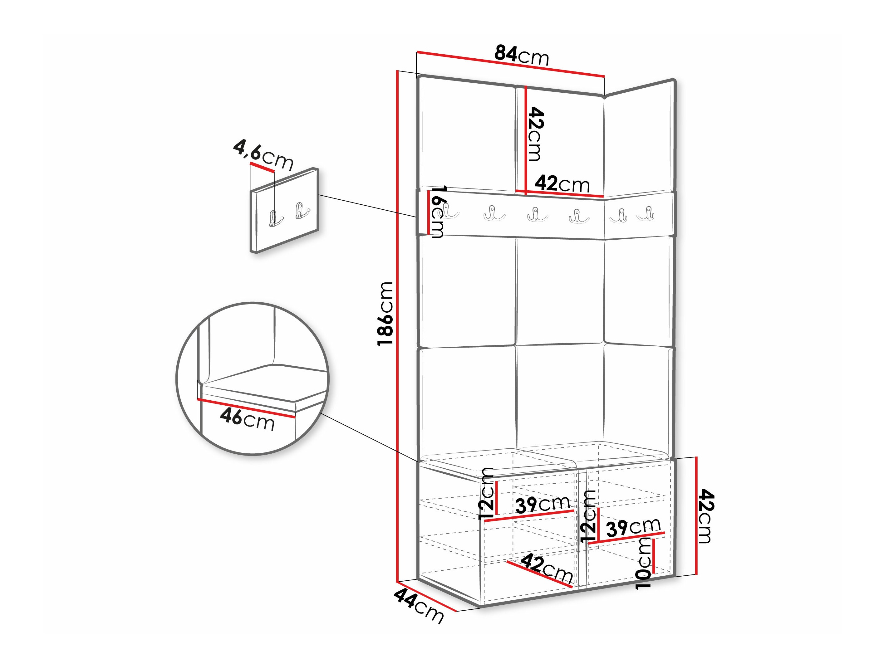 Hallway set Pinis I (Graphite)
