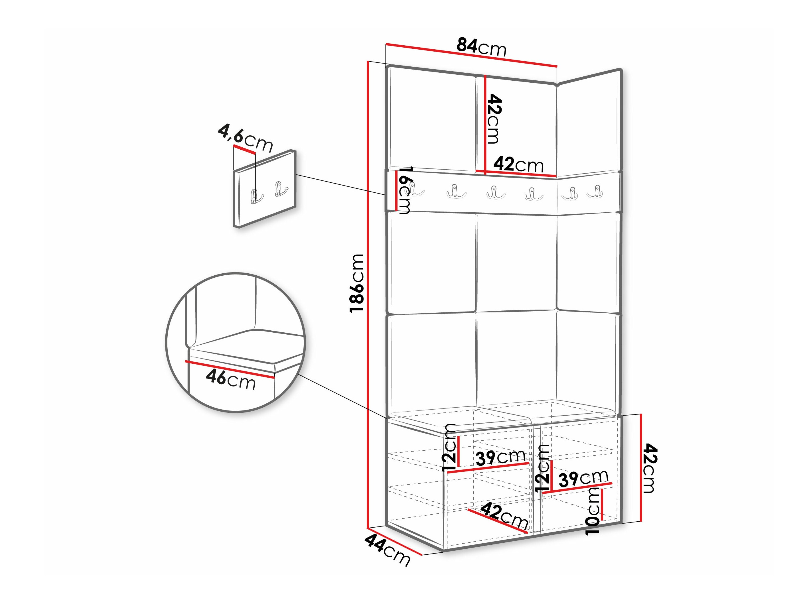 Hallway set Pinis I (Graphite)