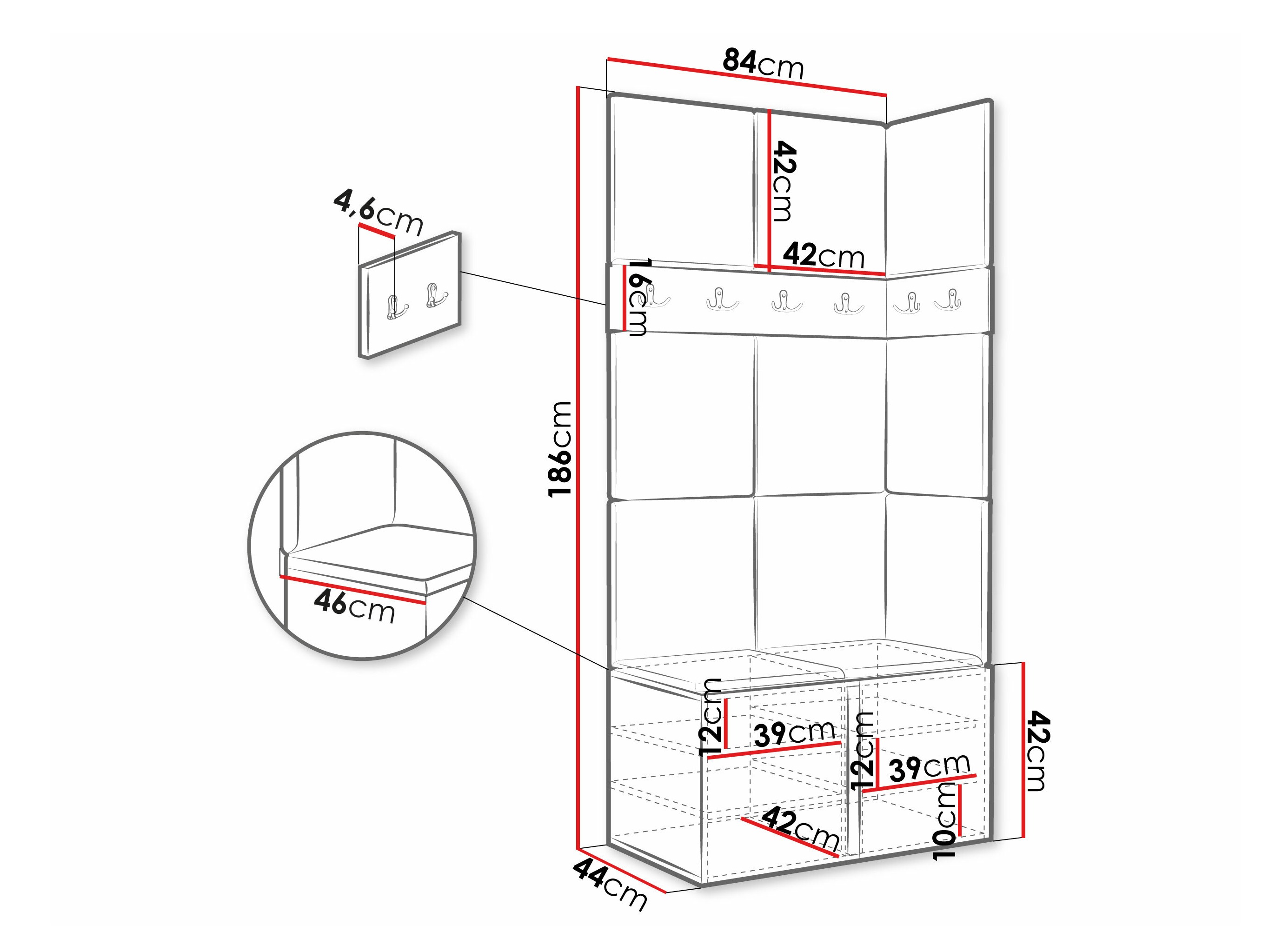 Hallway set Pinis I (Graphite)