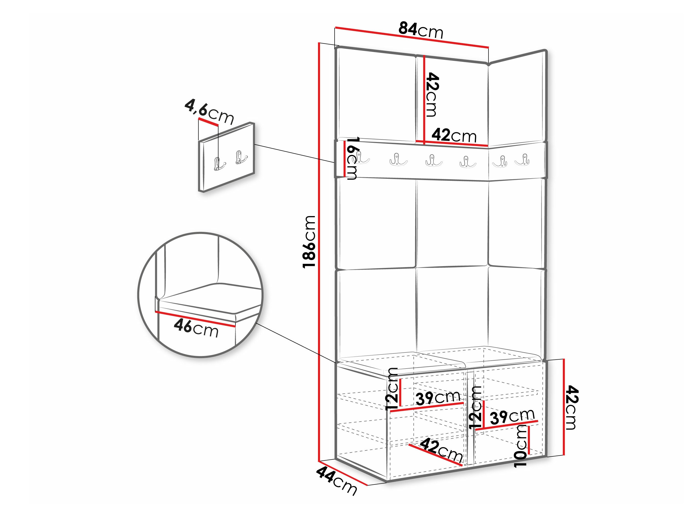 Hallway set Pinis I (Graphite)