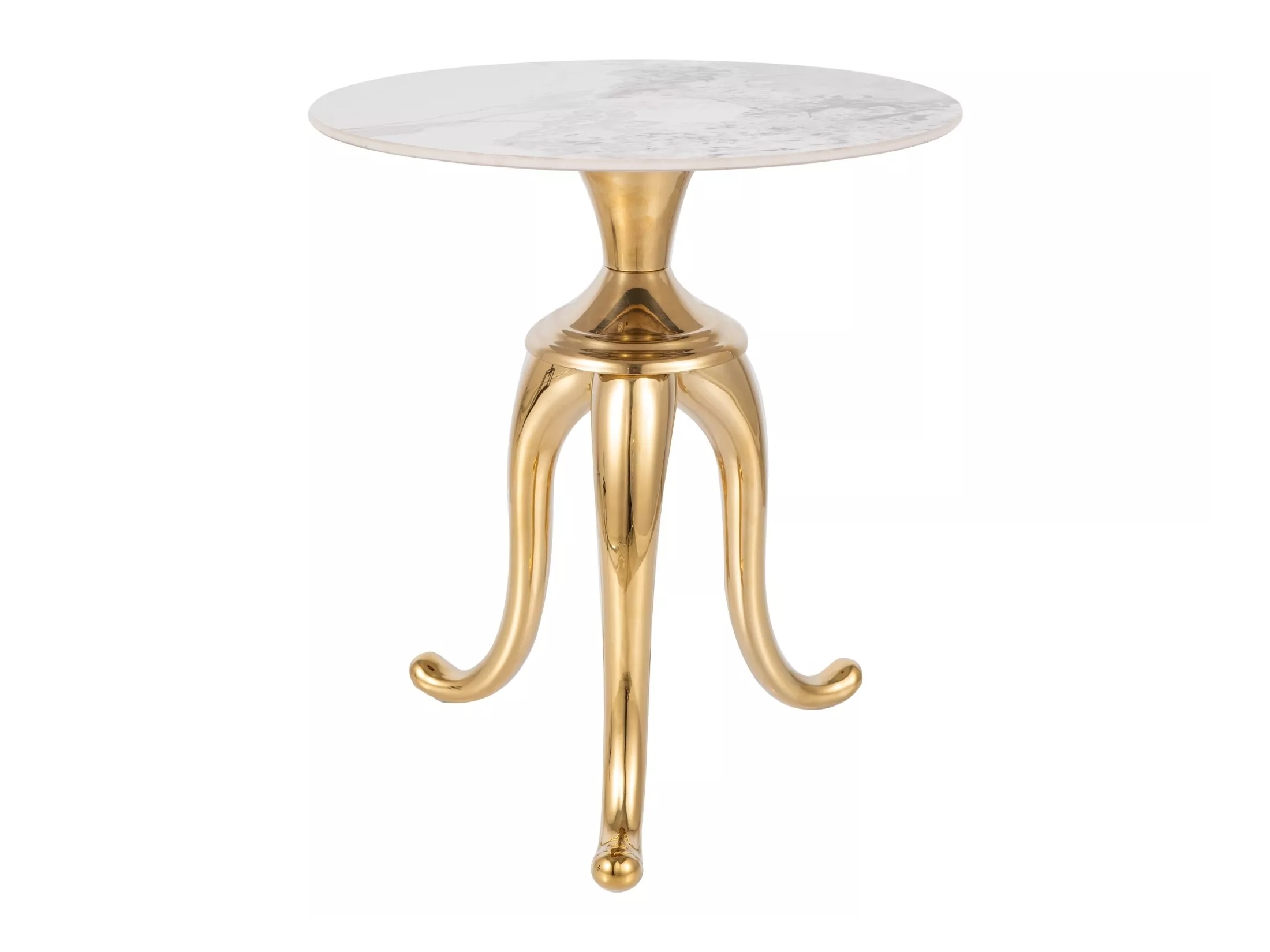 Side table Detroit 780 (White marble + Golden)