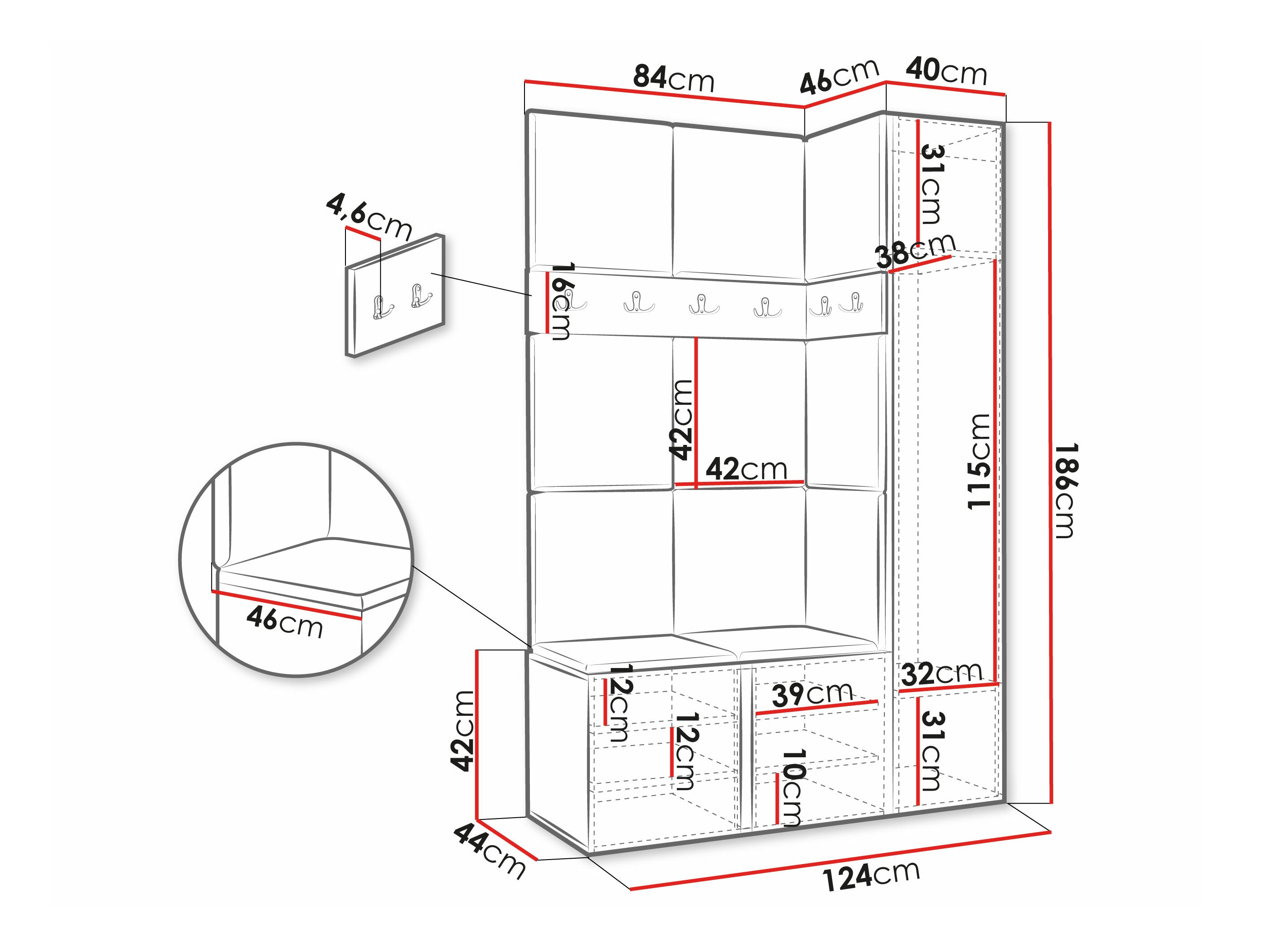 Hallway set Pinis IX (Artisan oak)