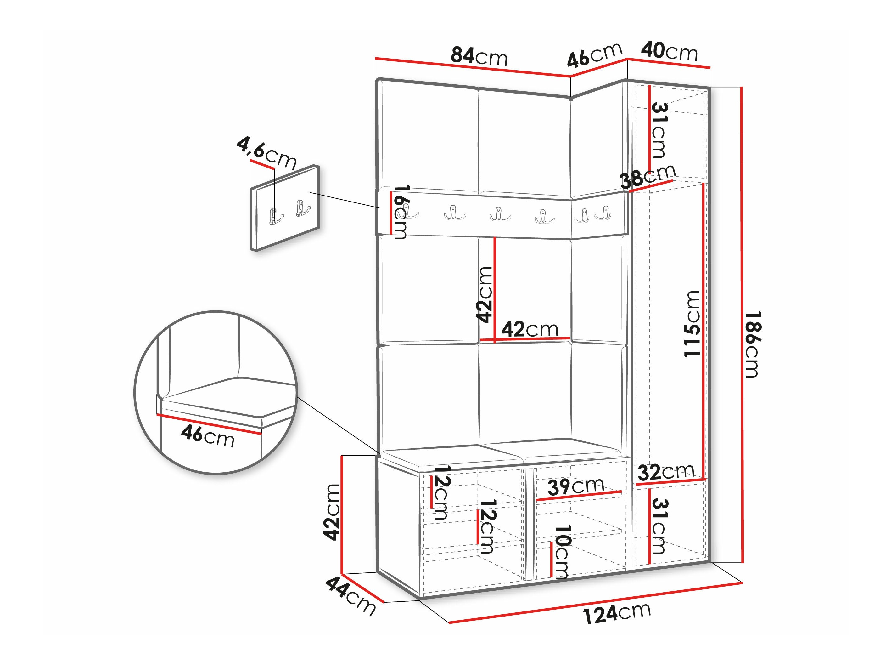 Hallway set Pinis IX (Artisan oak)