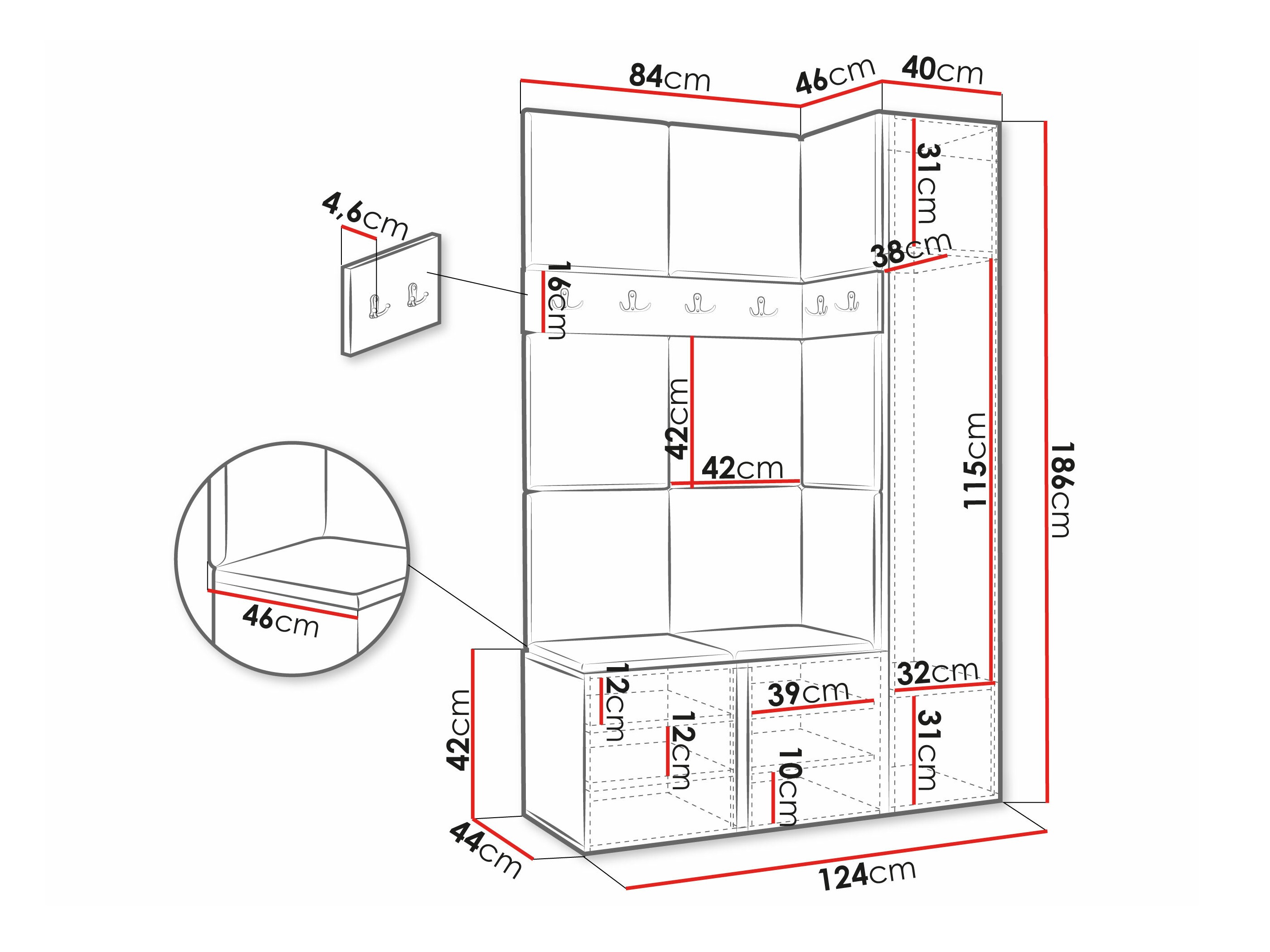 Hallway set Pinis IX (Artisan oak)