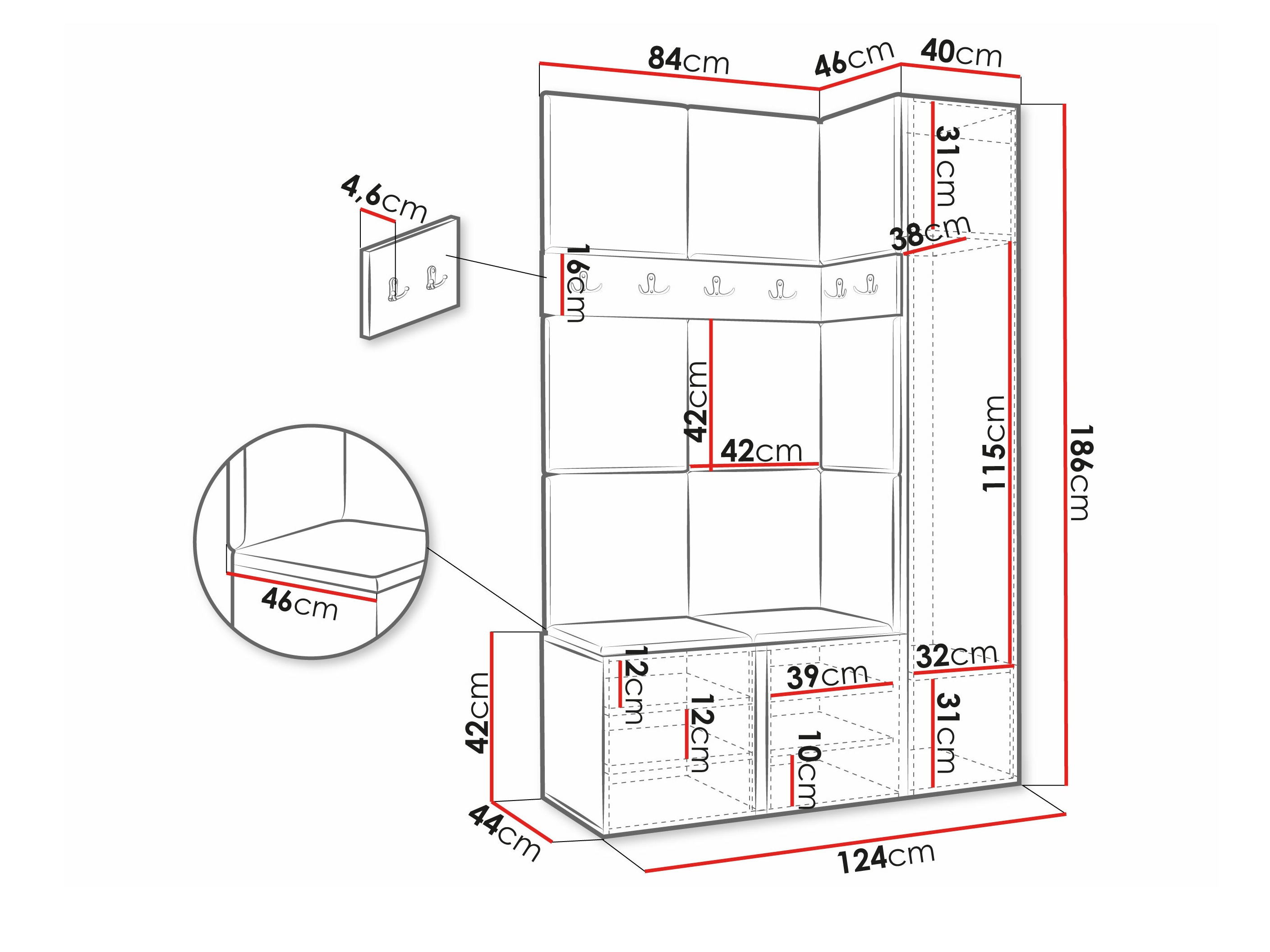 Hallway set Pinis IX (Graphite)