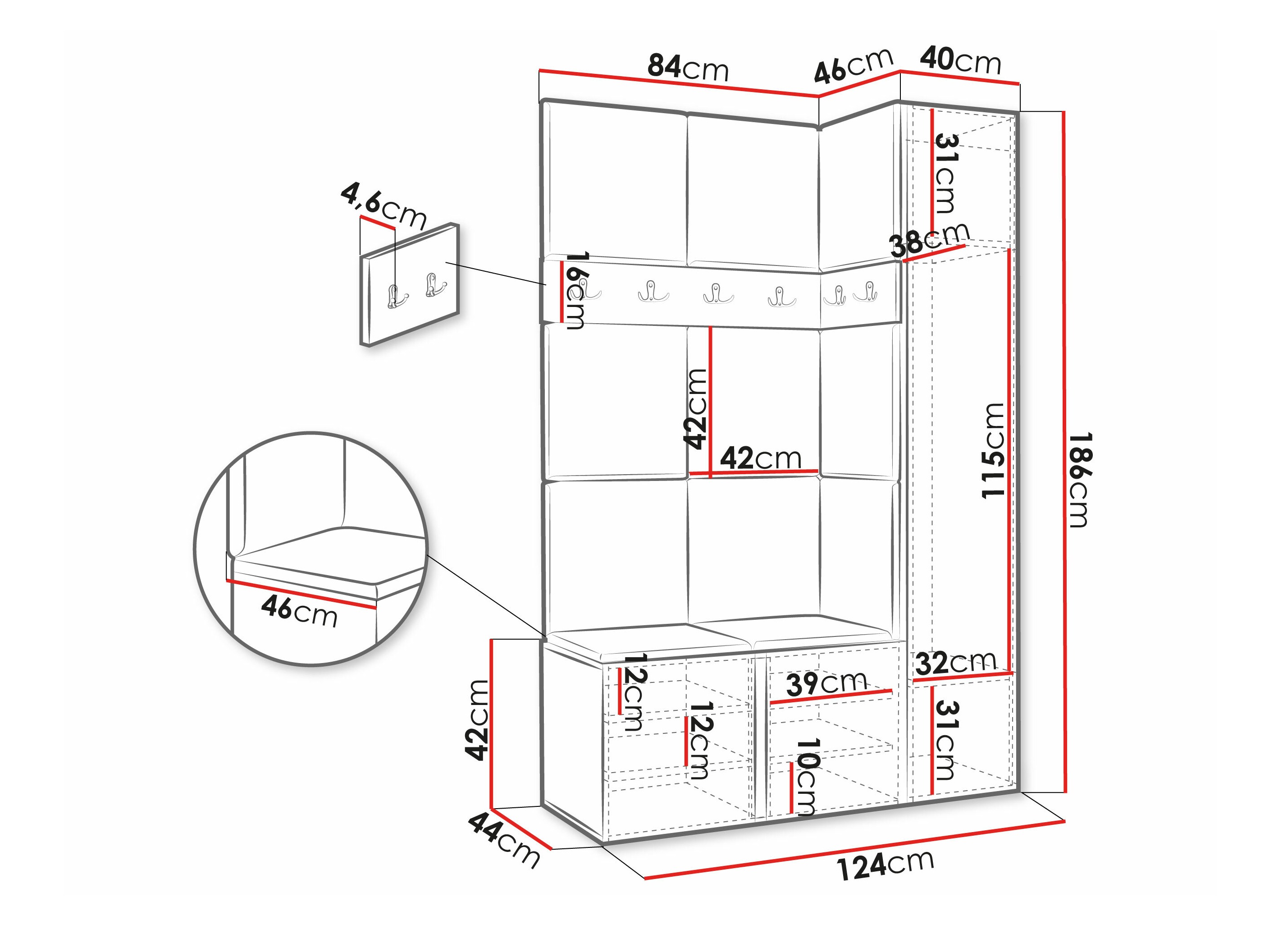 Hallway set Pinis IX (Graphite)