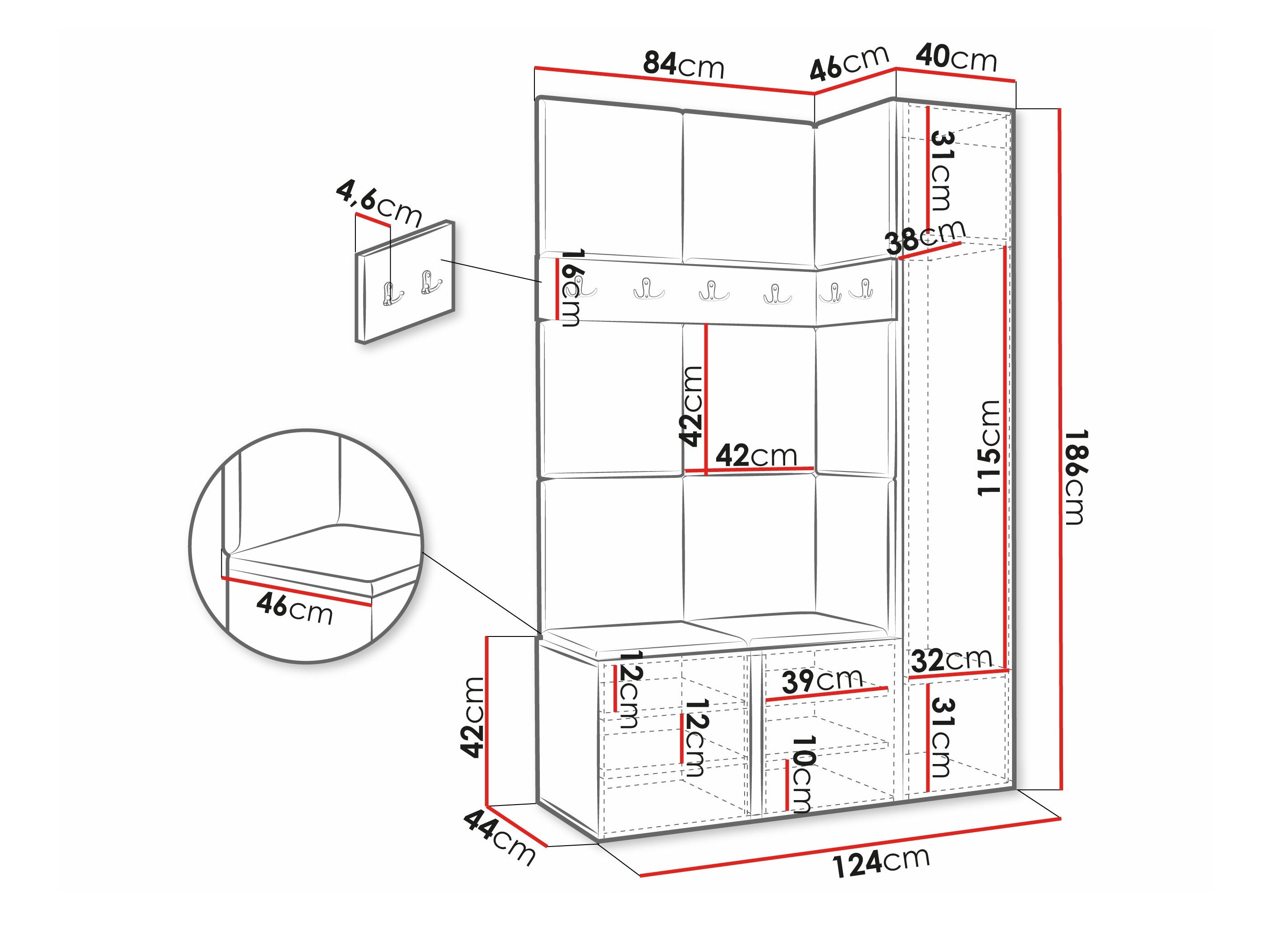 Hallway set Pinis IX (Graphite)