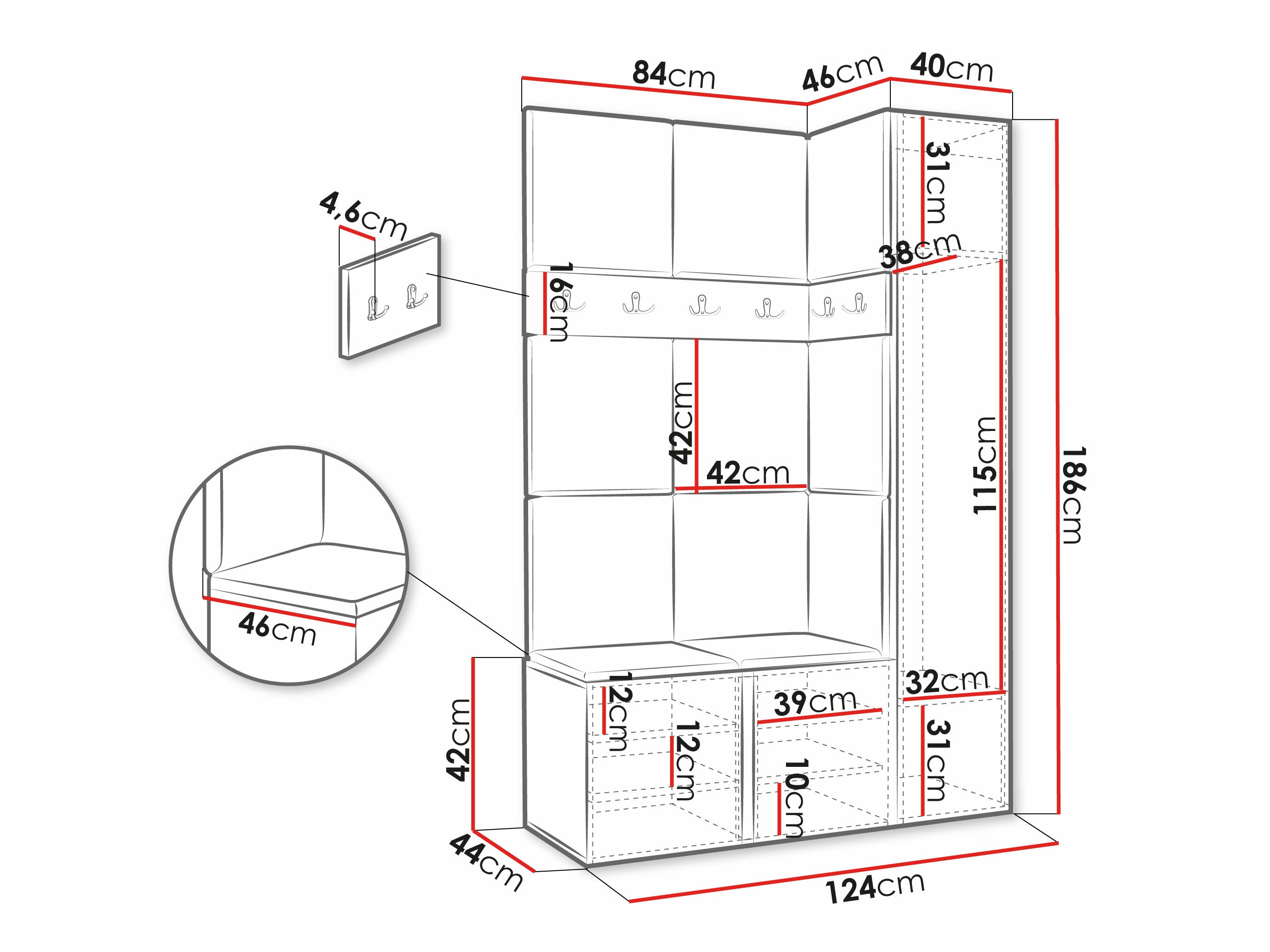Hallway set Pinis IX (Graphite)