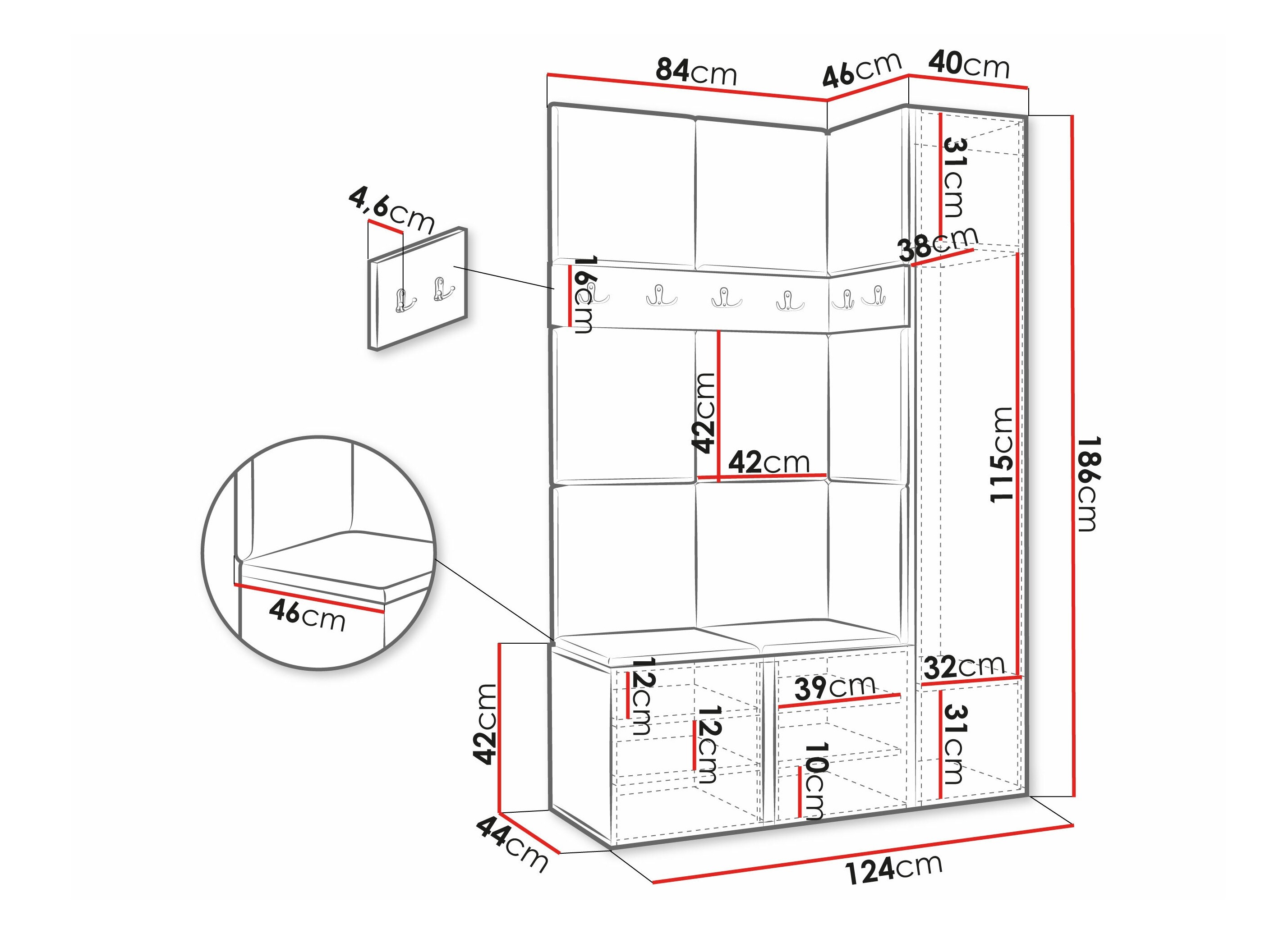 Hallway set Pinis IX (Graphite)