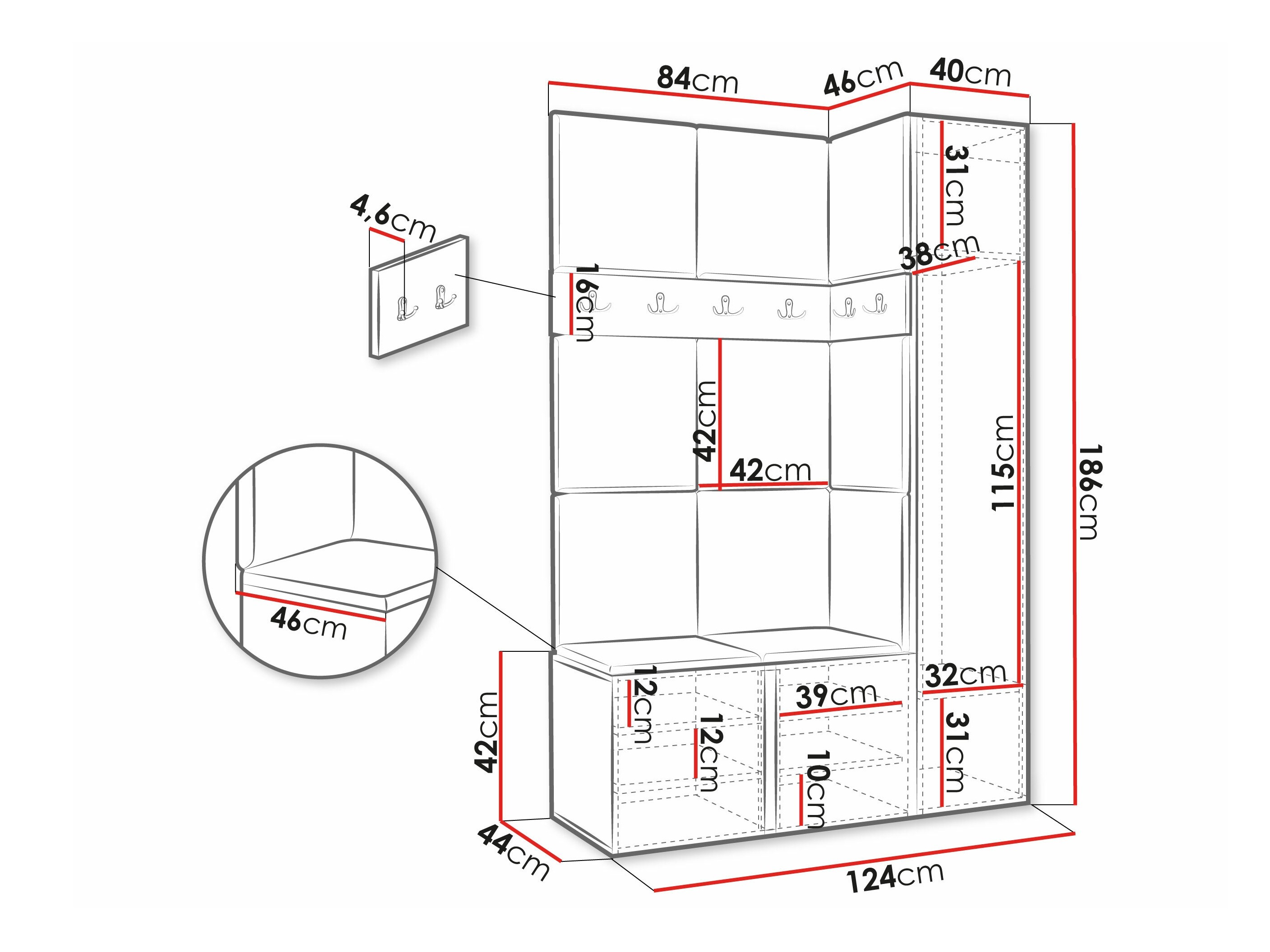 Hallway set Pinis IX (Graphite)