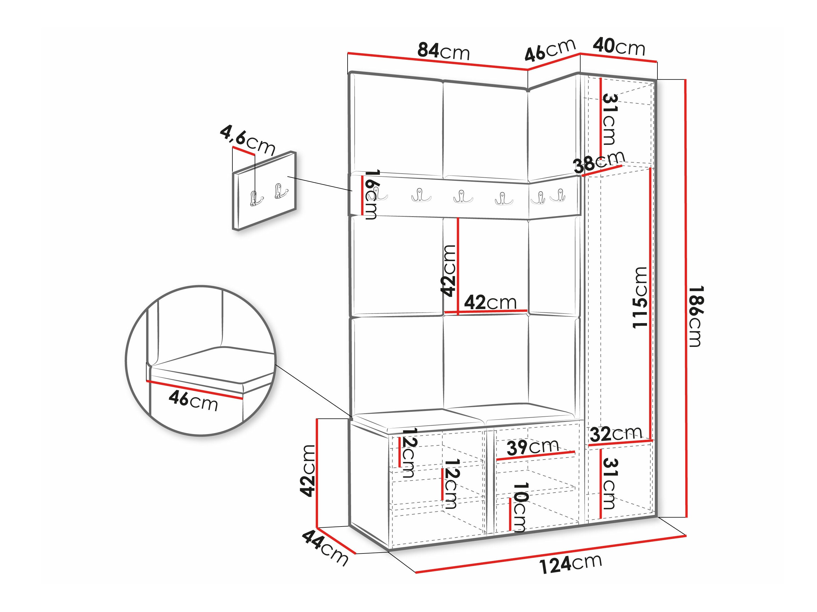 Hallway set Pinis IX (Graphite)