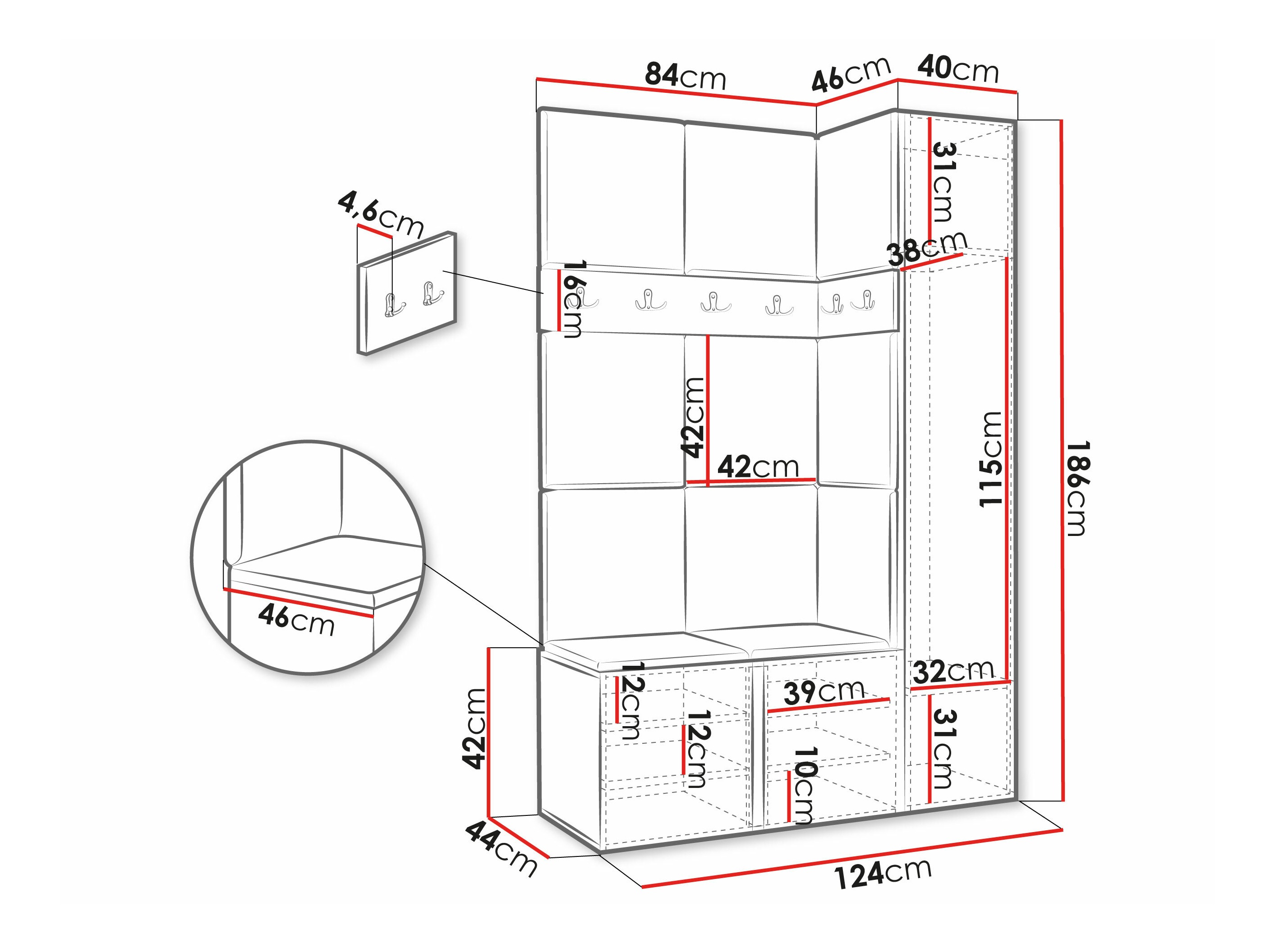 Hallway set Pinis IX (Graphite)