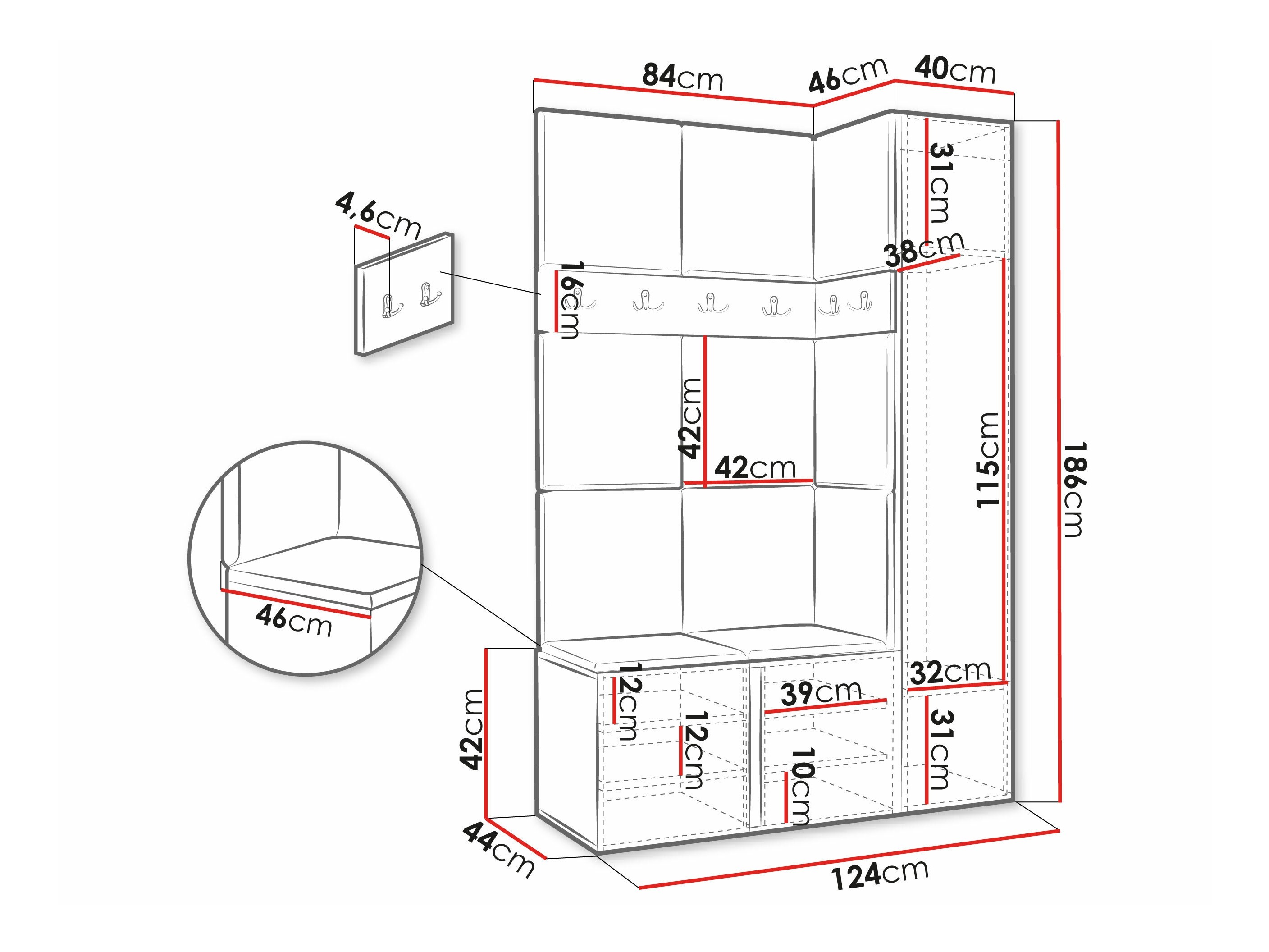 Hallway set Pinis IX (Graphite)