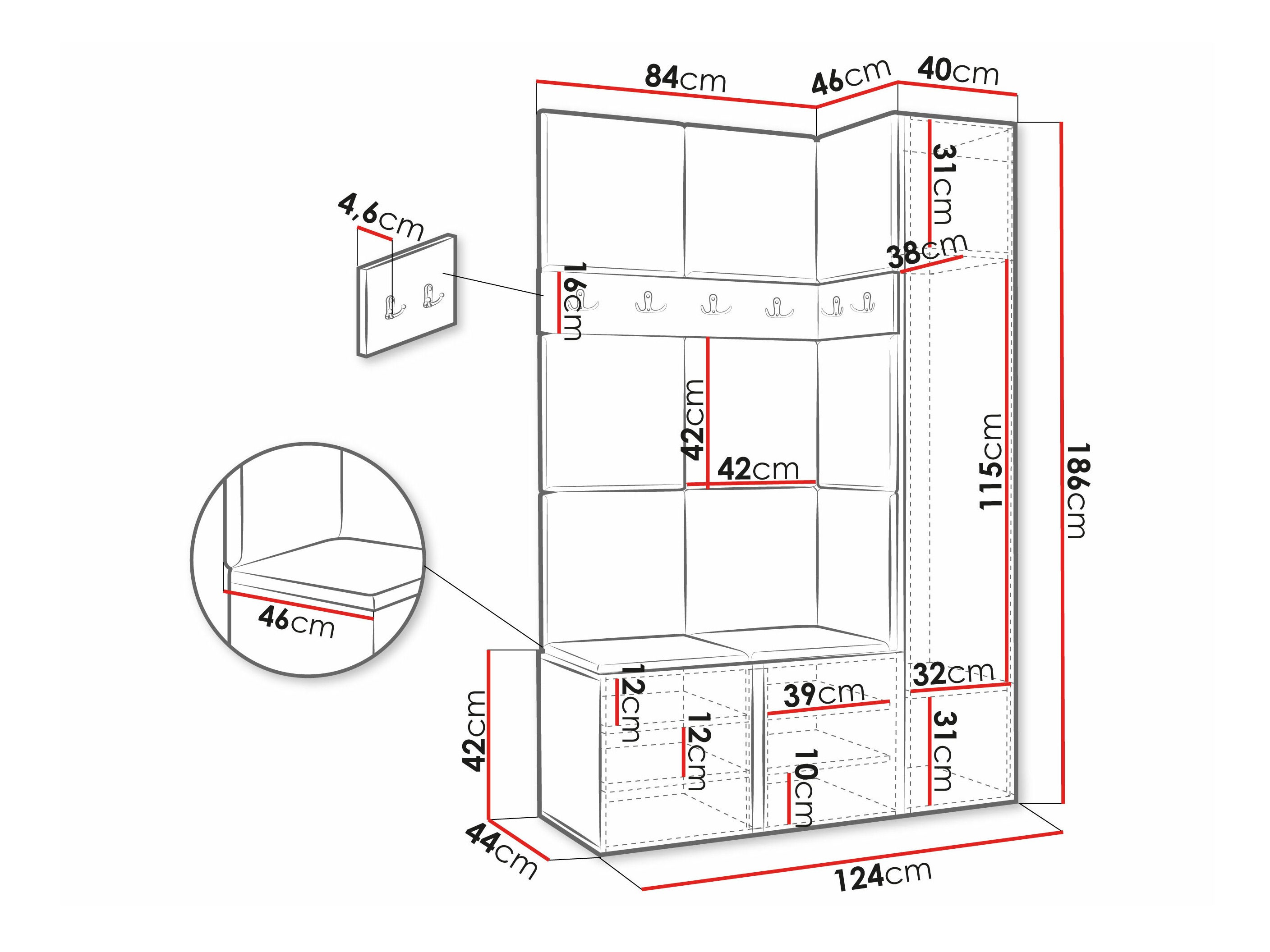 Hallway set Pinis IX (White)