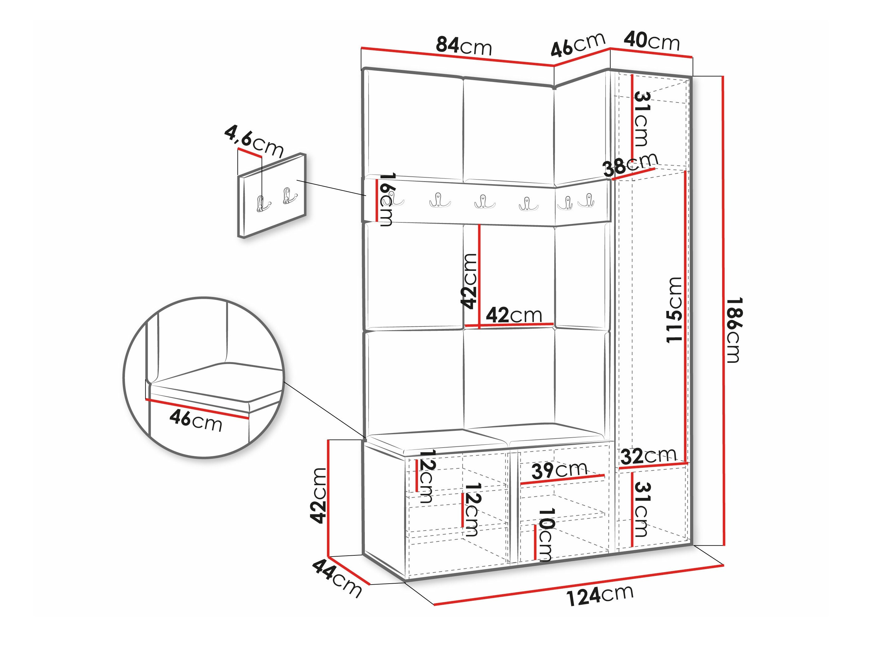 Hallway set Pinis IX (White)