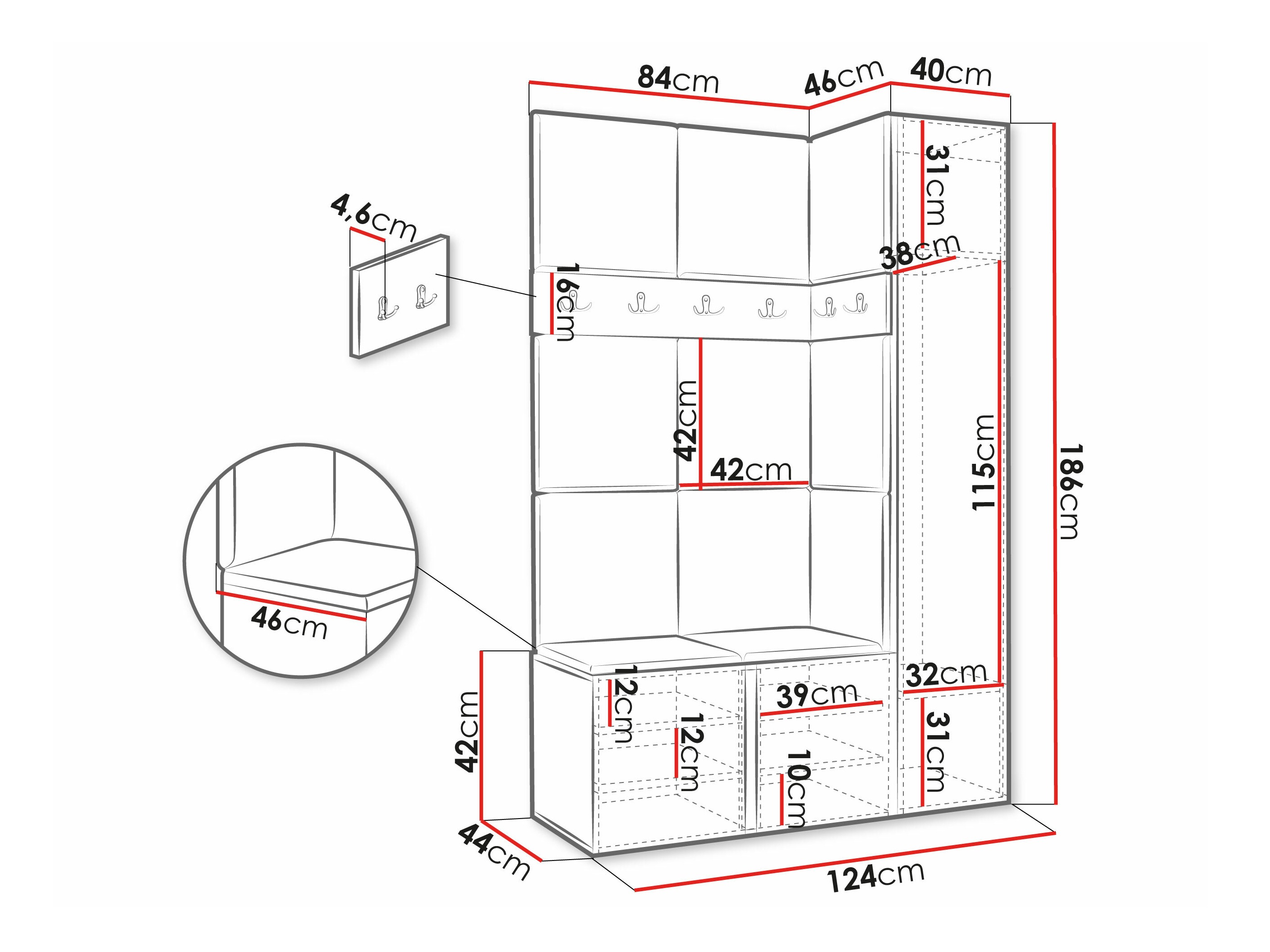 Hallway set Pinis IX (White)