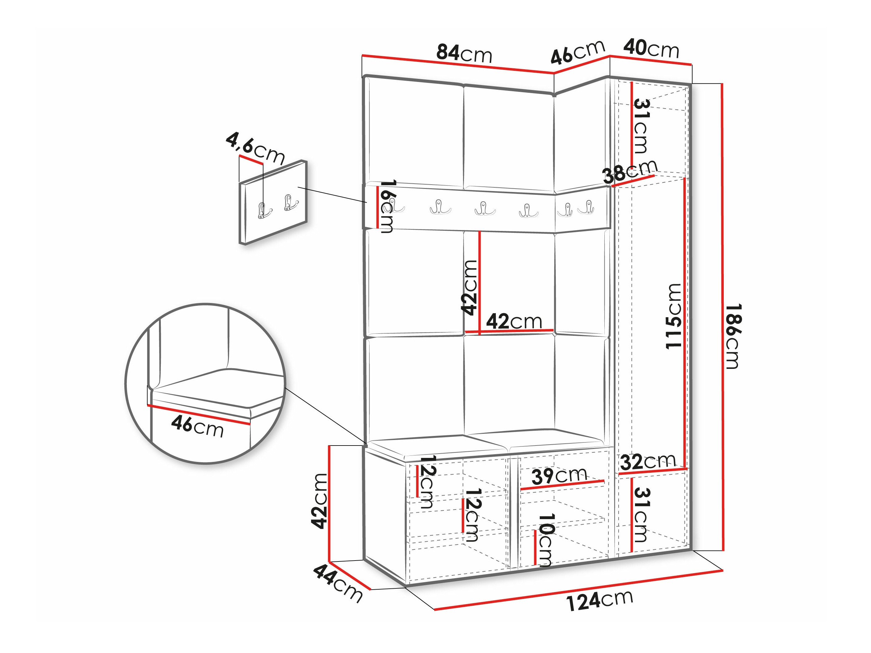 Hallway set Pinis IX (White)